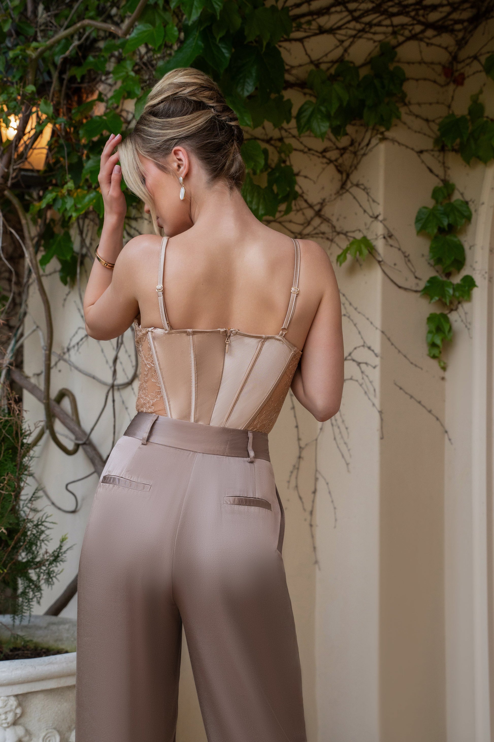 Bronze Incomparable Lace Bodysuit JLUXLABEL