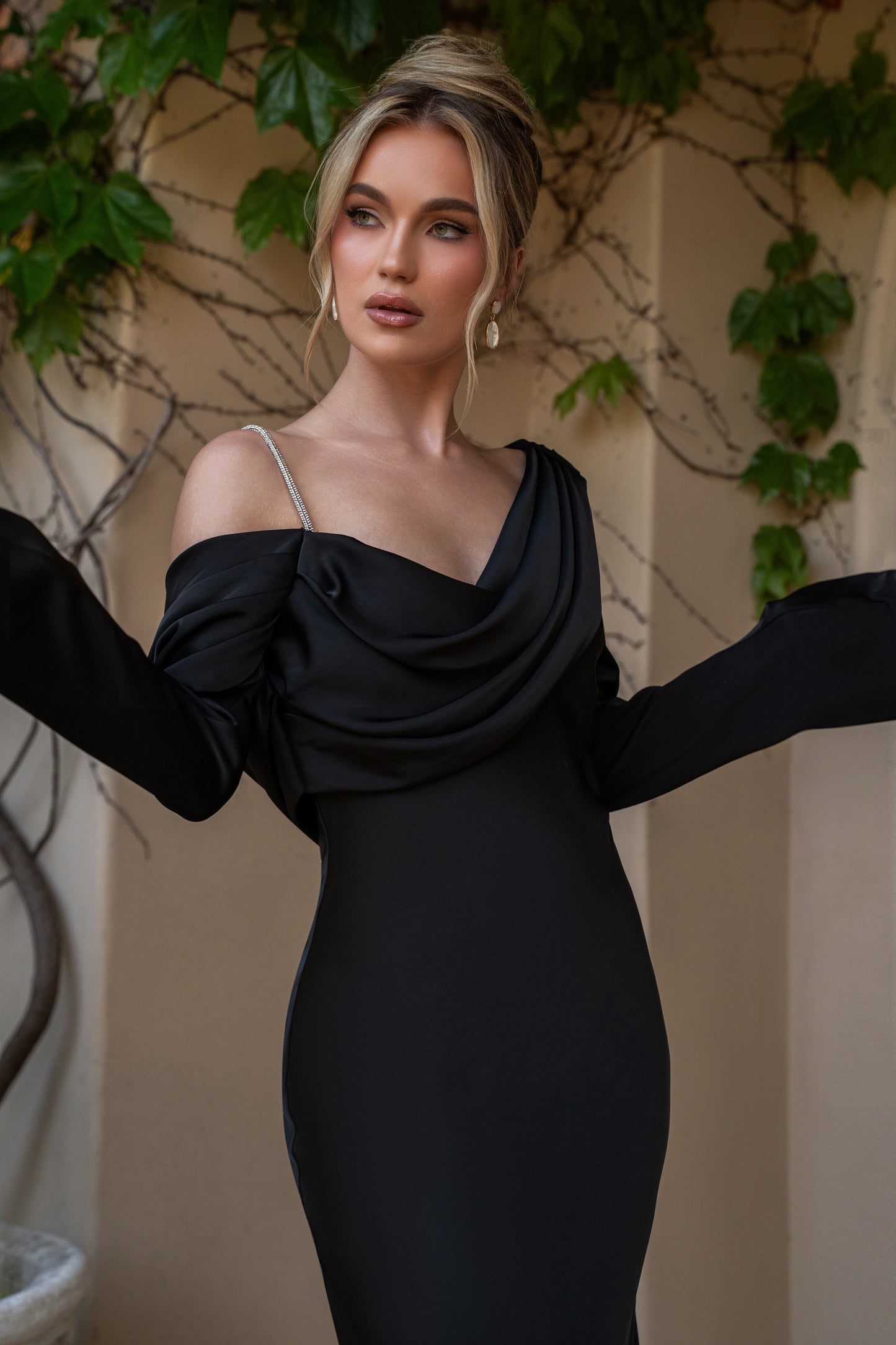 Black One And Only Satin Dress JLUXLABEL