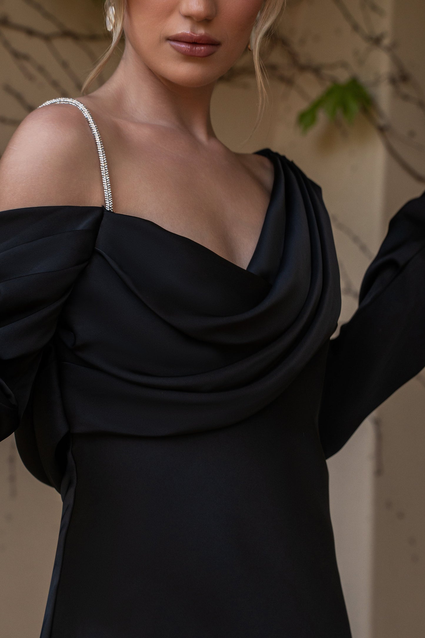 Black One And Only Satin Dress JLUXLABEL