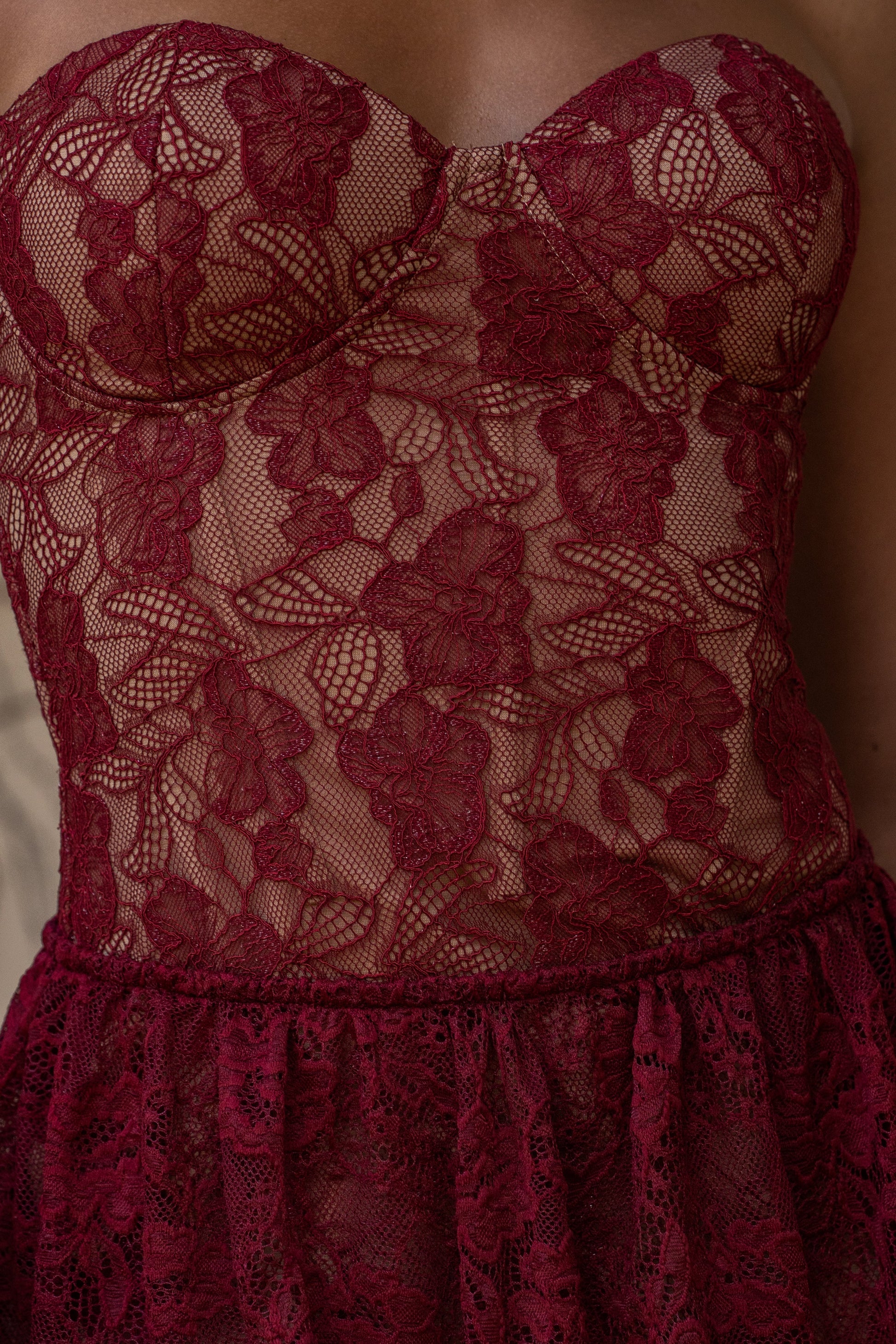 Red Fairytale Ending Lace Maxi Dress NEWFASHIONEDGE