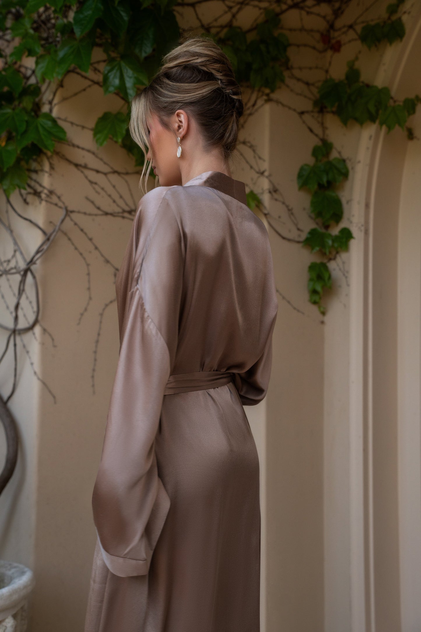 Bronze Forever And Always Satin Robe JLUXLABEL