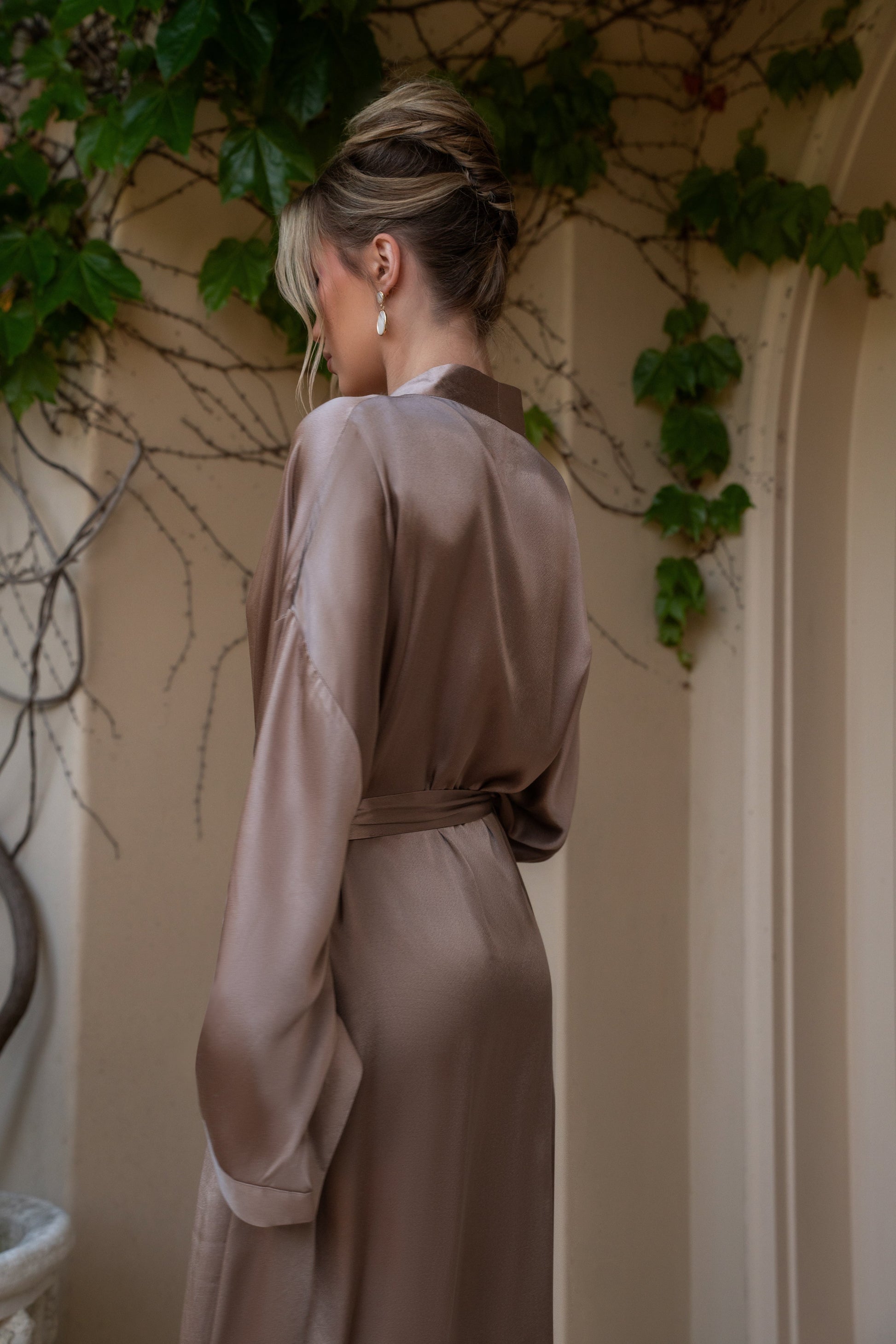 Bronze Forever And Always Satin Robe JLUXLABEL