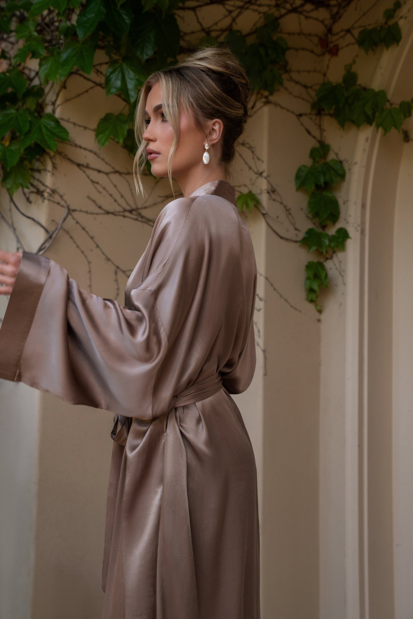 Bronze Forever And Always Satin Robe JLUXLABEL