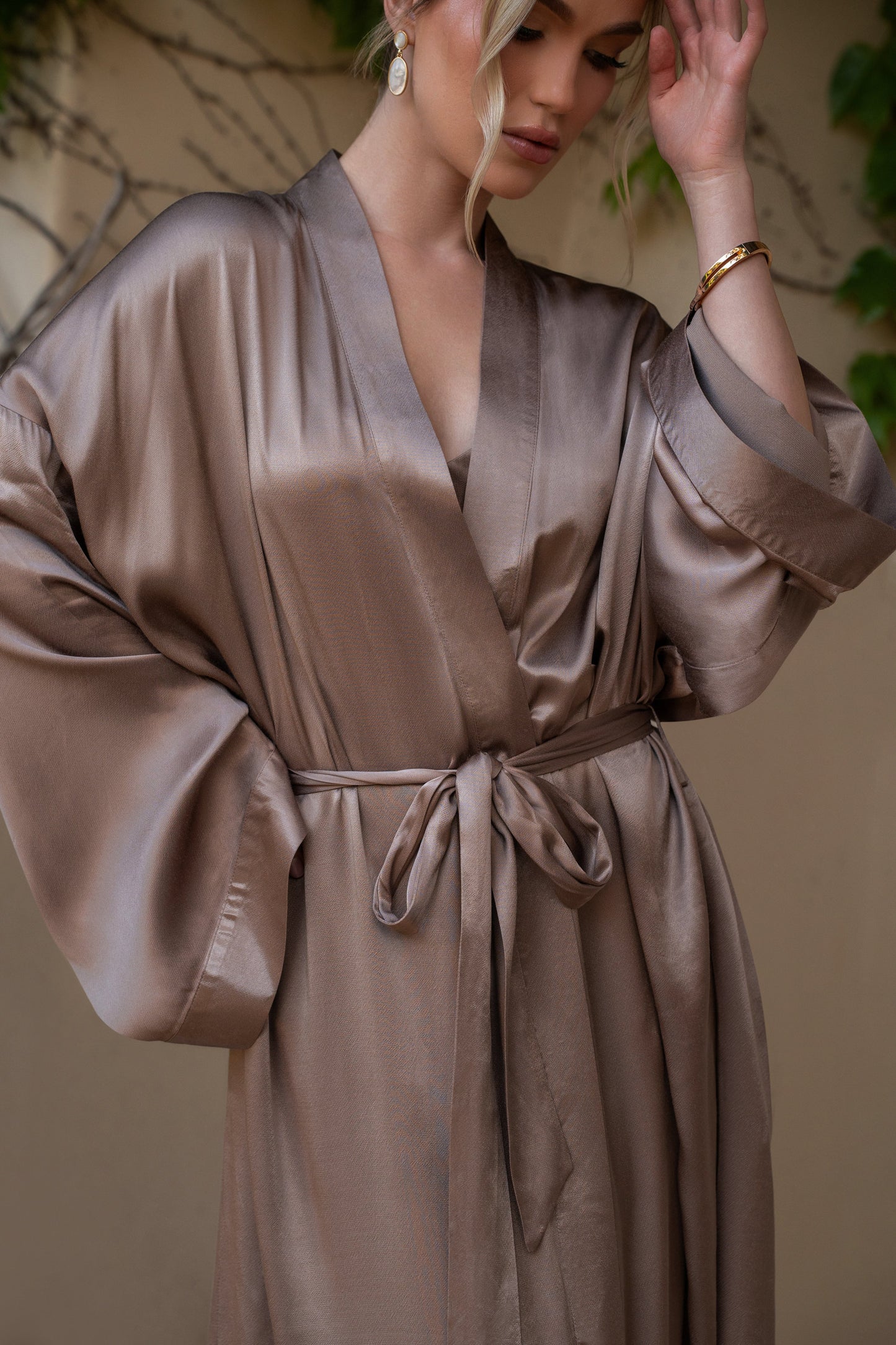 Bronze Forever And Always Satin Robe JLUXLABEL