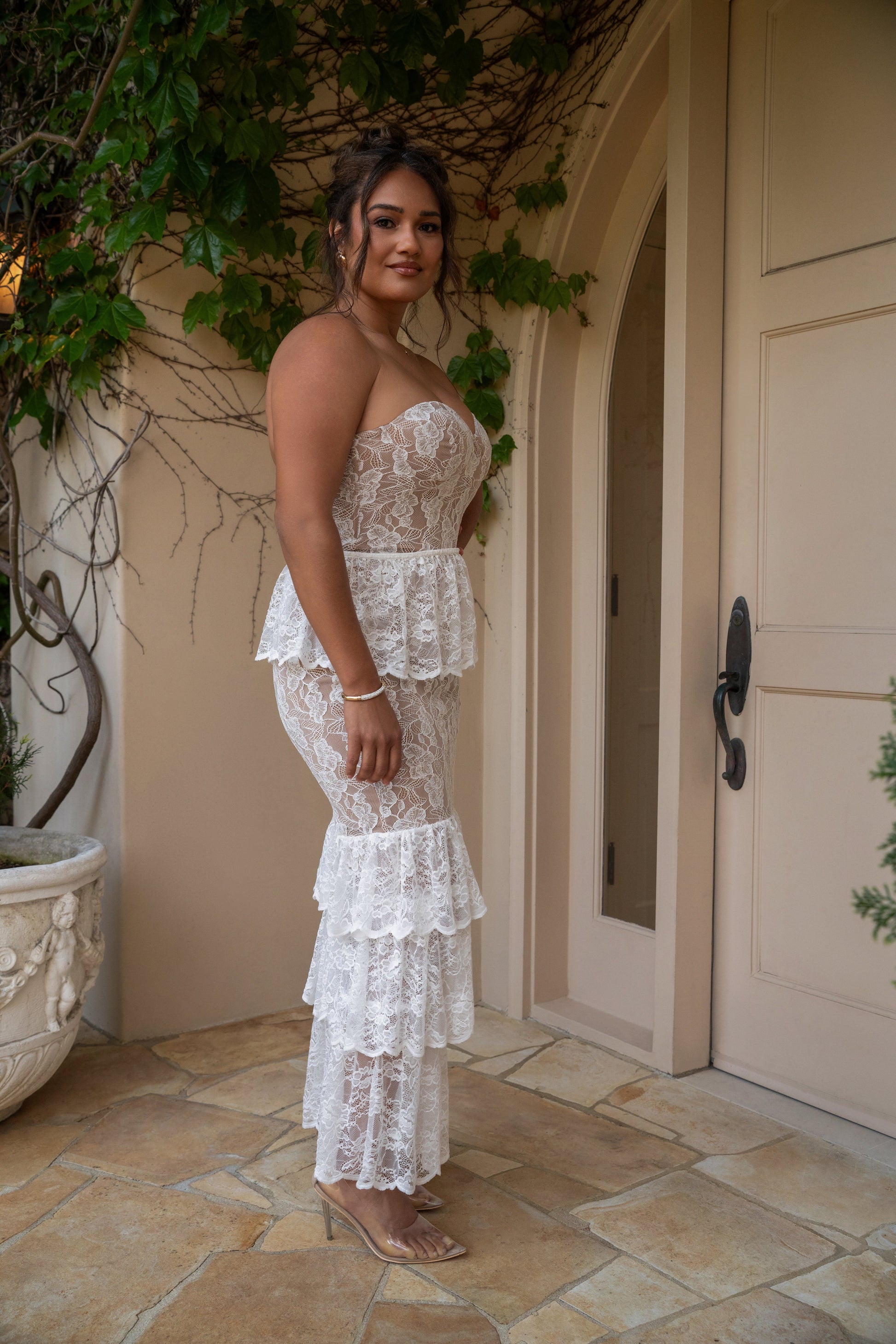 Ivory Fairytale Ending Lace Maxi Dress JLUXLABEL