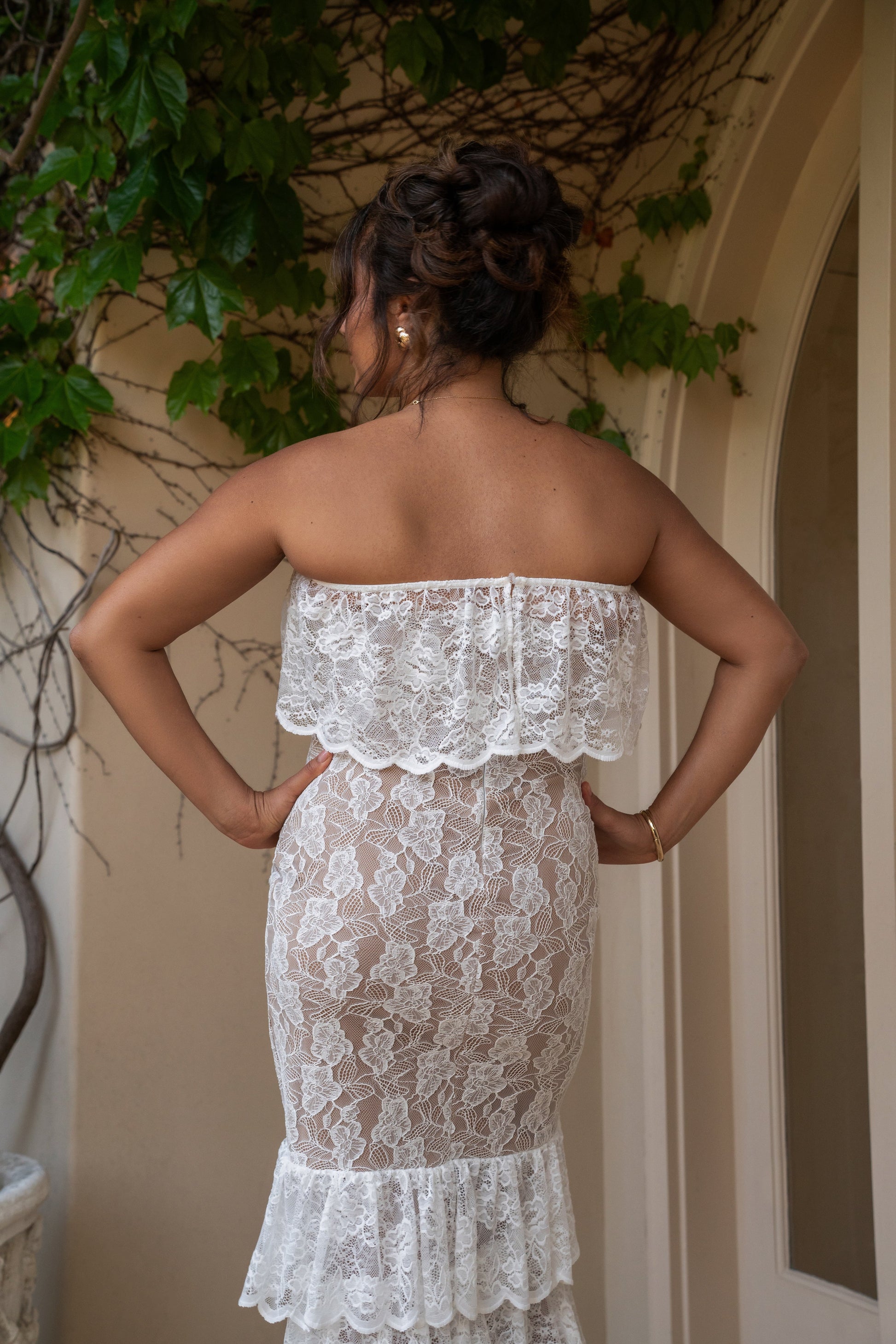 Ivory Fairytale Ending Lace Maxi Dress JLUXLABEL
