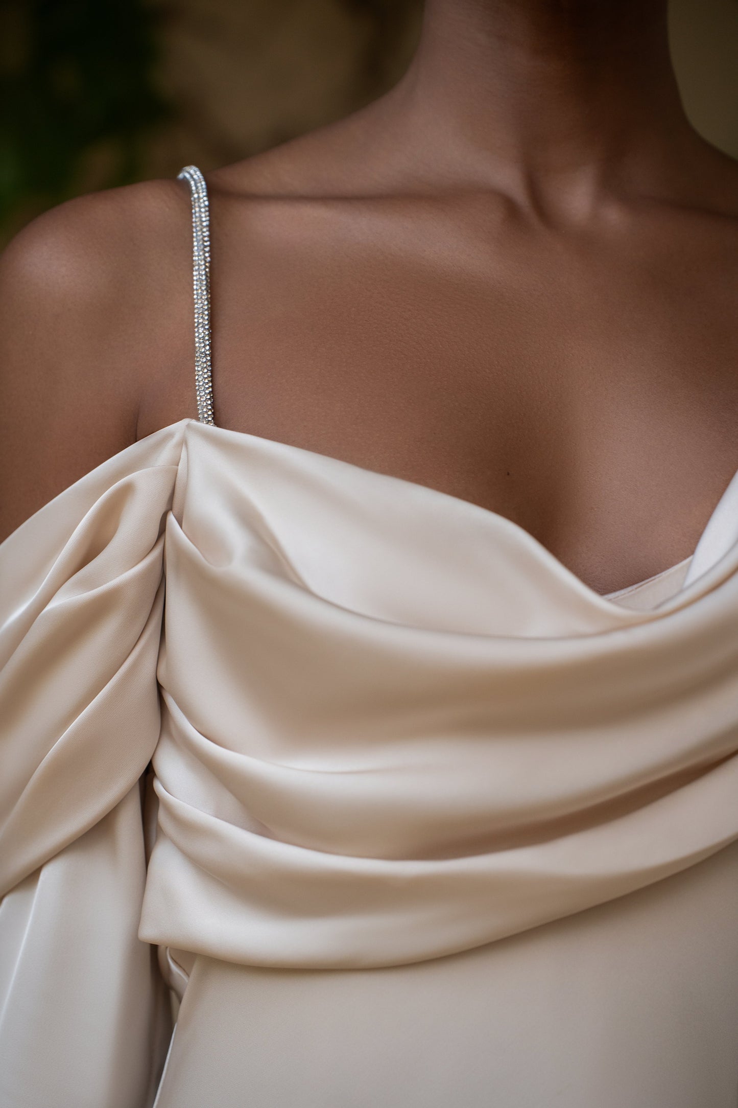 Champagne One And Only Satin Dress NEWFASHIONEDGE