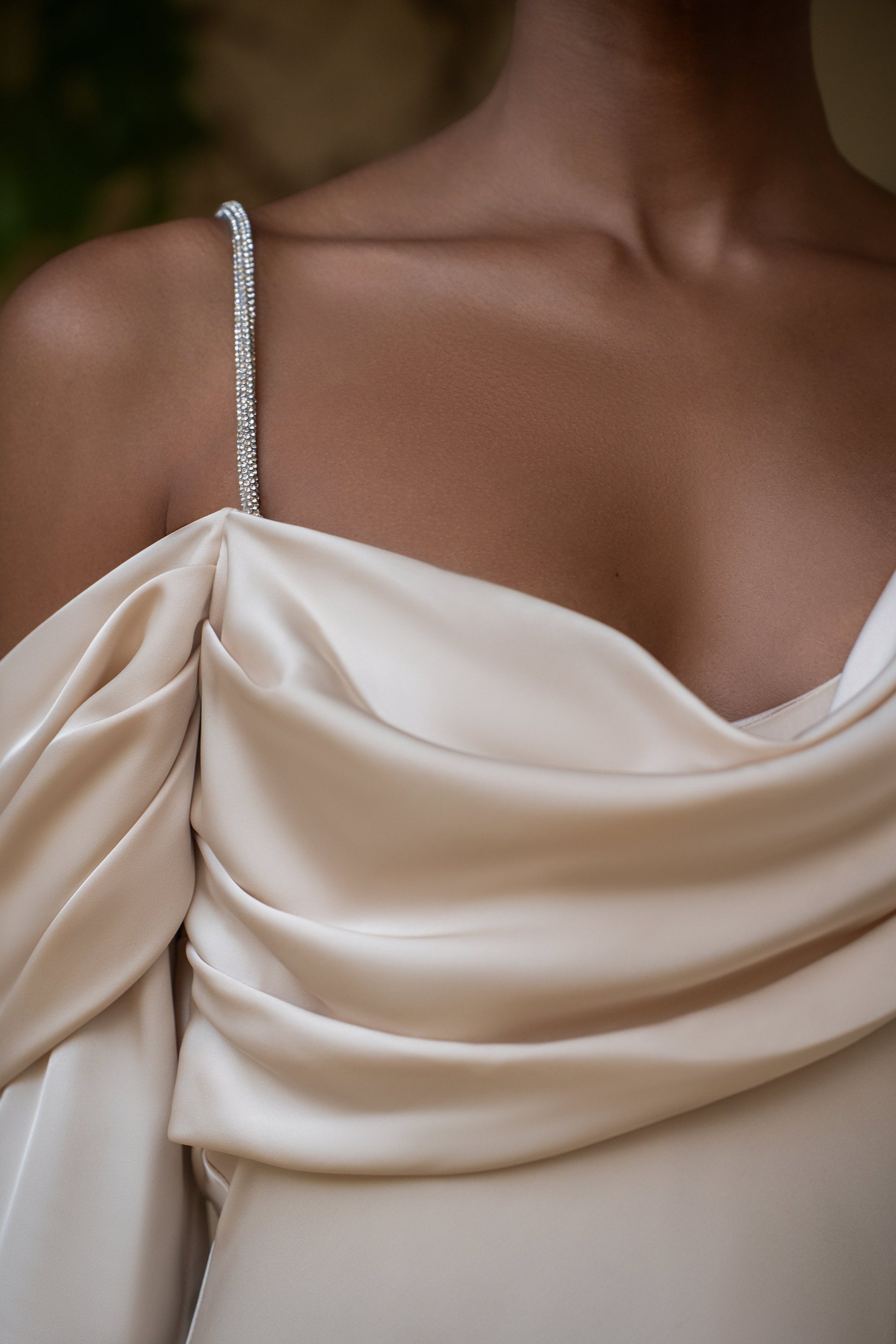 Champagne One And Only Satin Dress NEWFASHIONEDGE