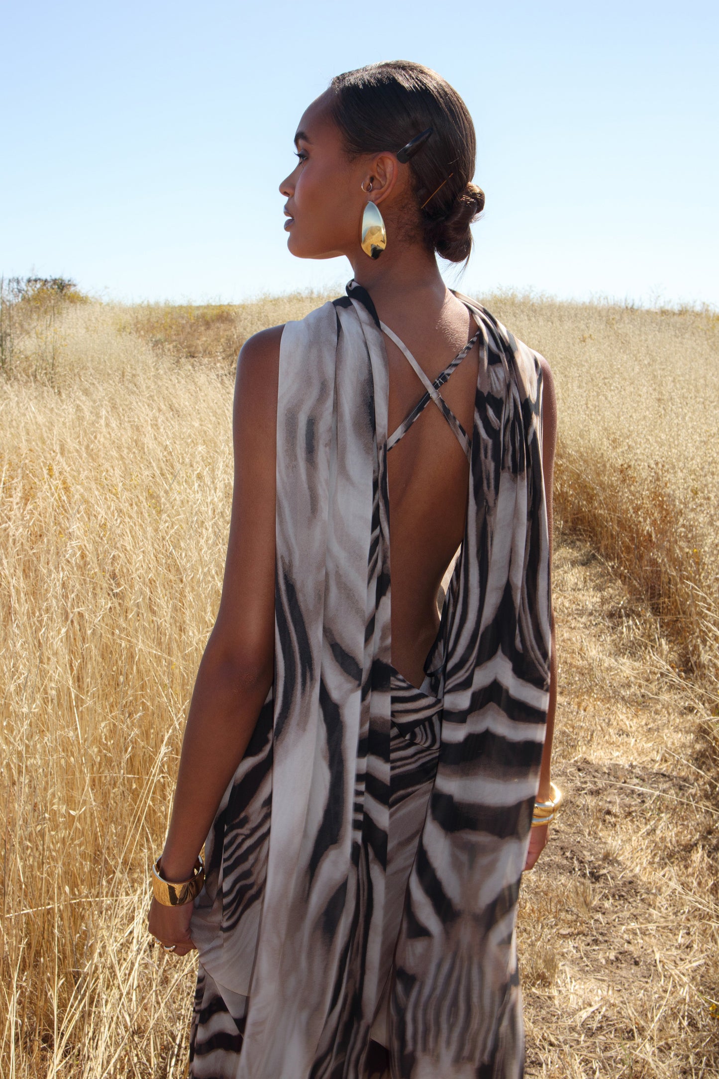 Brown Zebra Print Shadow Safari Scarf JLUXLABEL