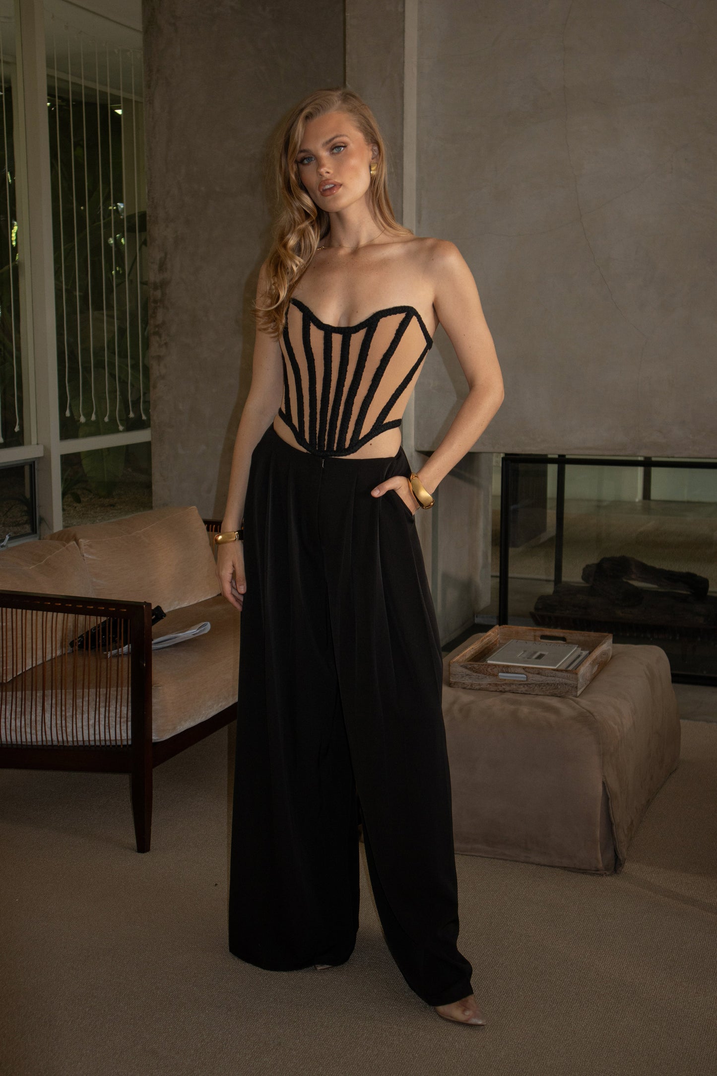 Black Cassis Braided Corset JLUXLABEL