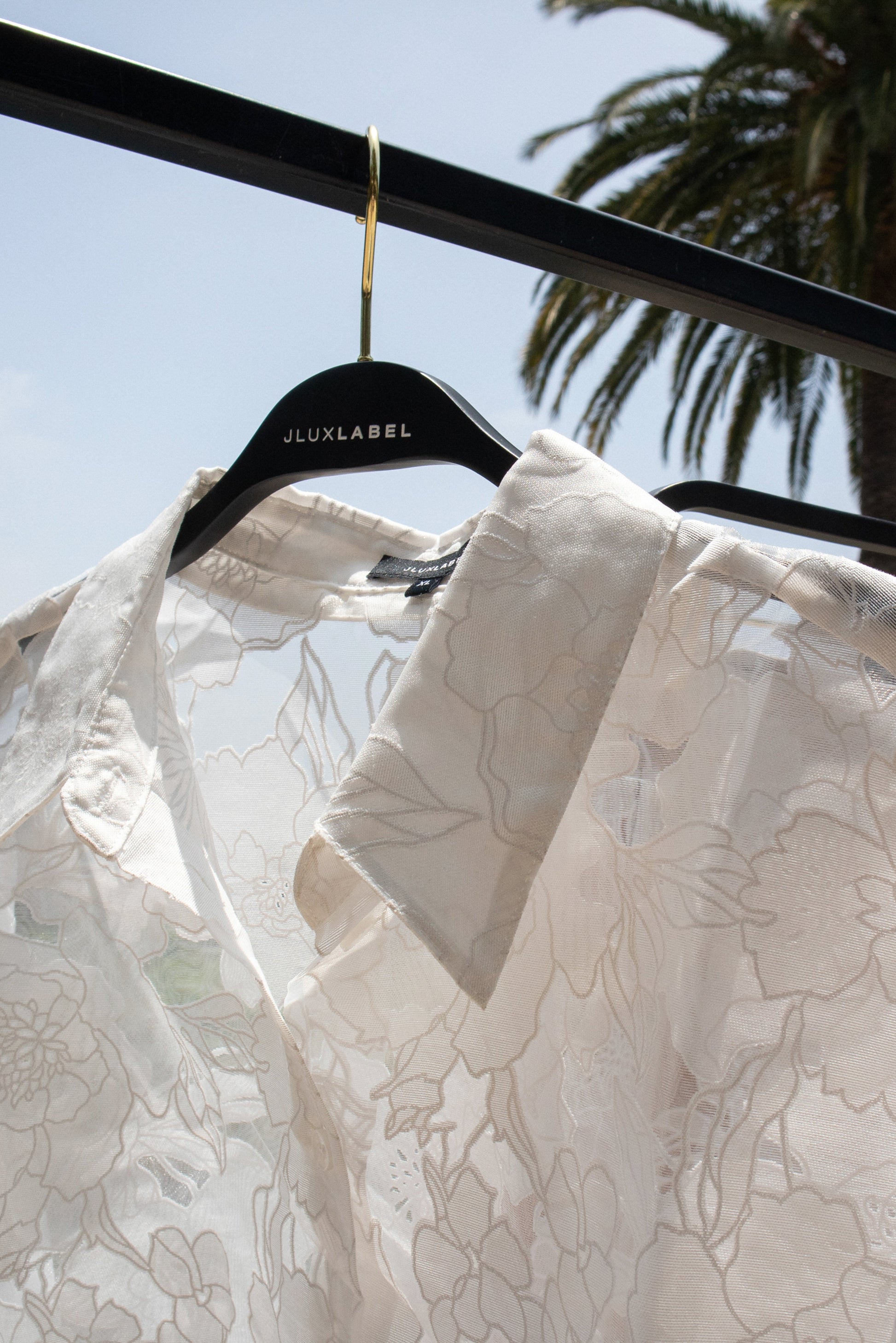 Ivory Organza Floral Blouse NEWFASHIONEDGE