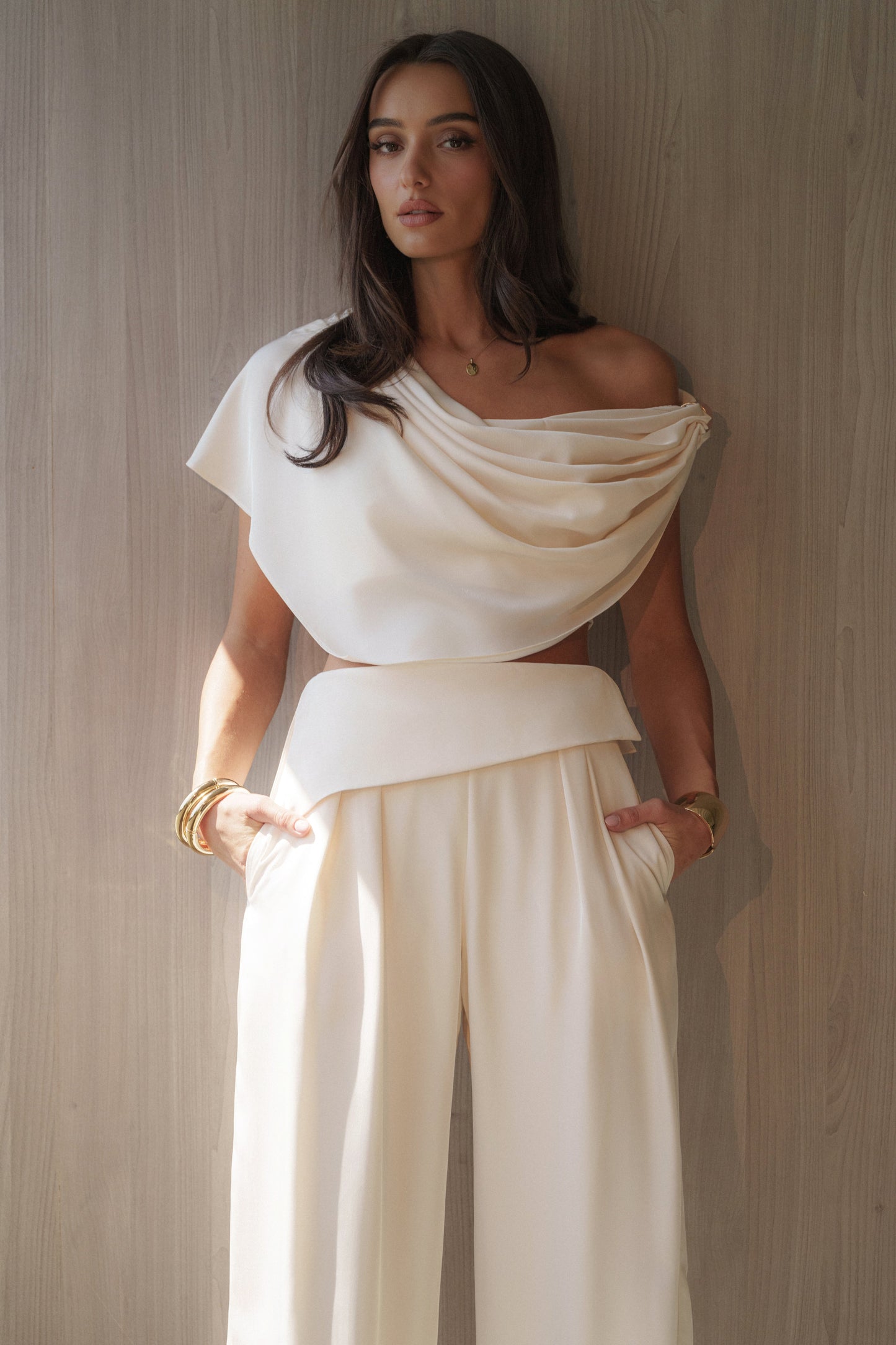 Buttercream Gleam and Glow Satin Top JLUXLABEL