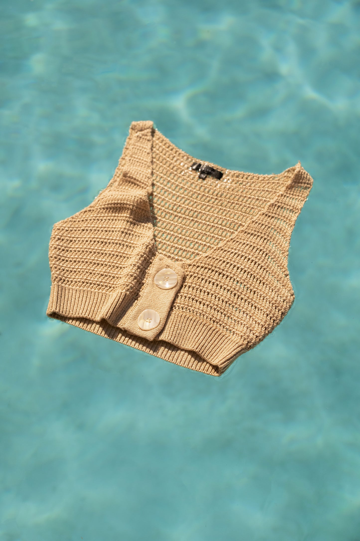 Beige Salmah Crochet Top JLUXLABEL