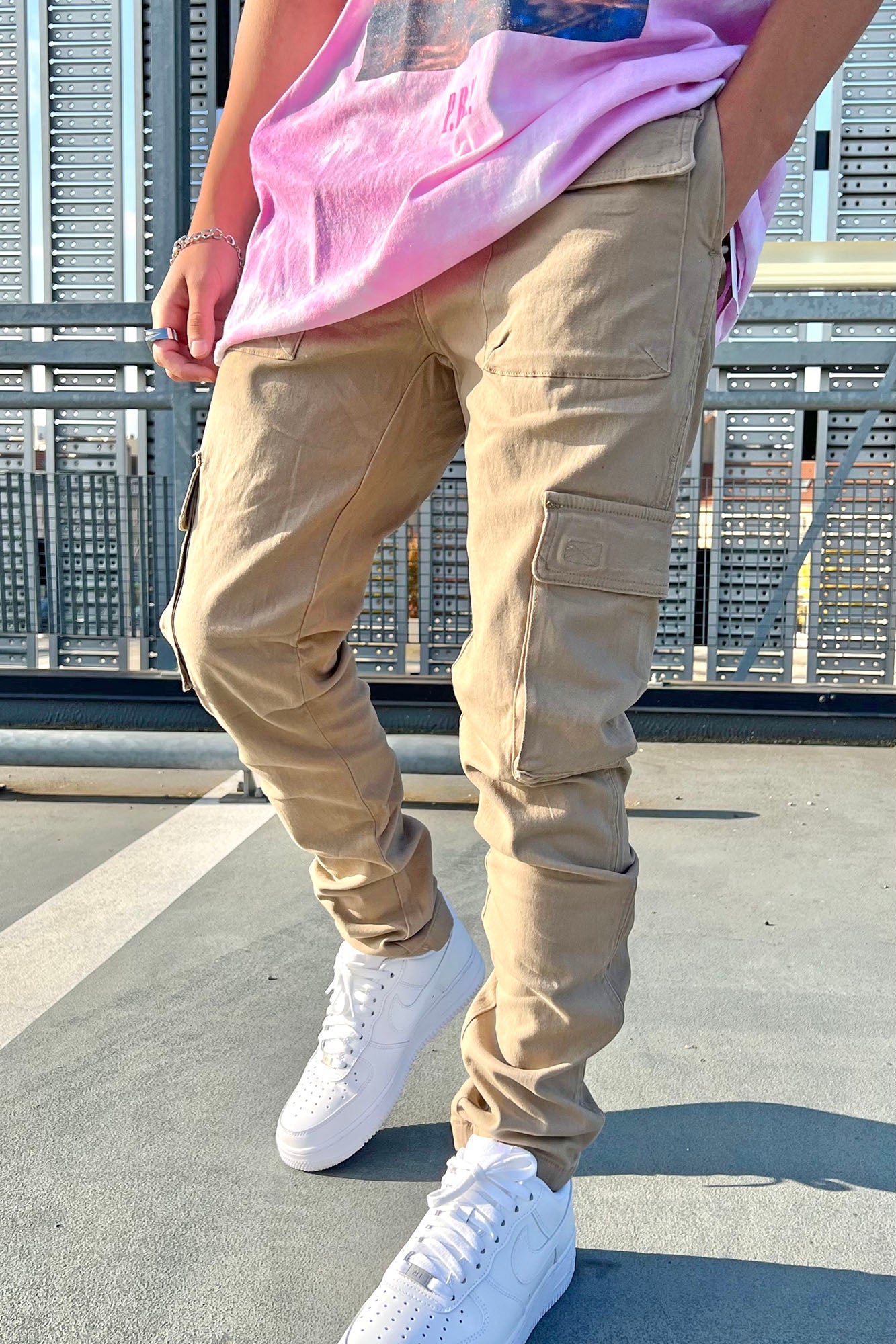 Cadet Utility Slim Cargo Pants - Khaki