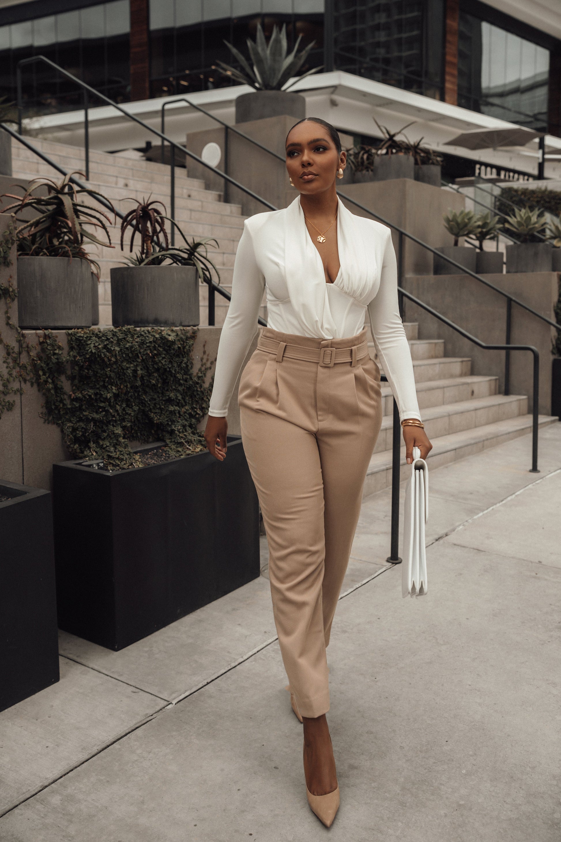 White Drape Corset Bodysuit JLUXLABEL