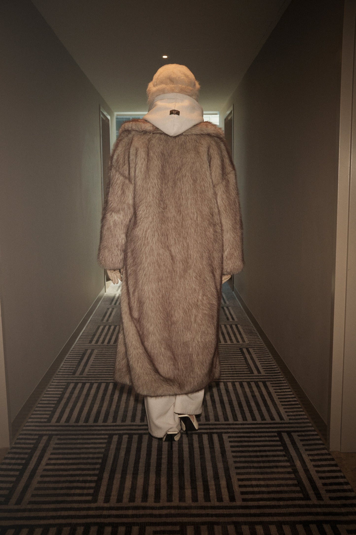 Ivory/Brown Aspen Days Faux Fur Coat JLUXLABEL
