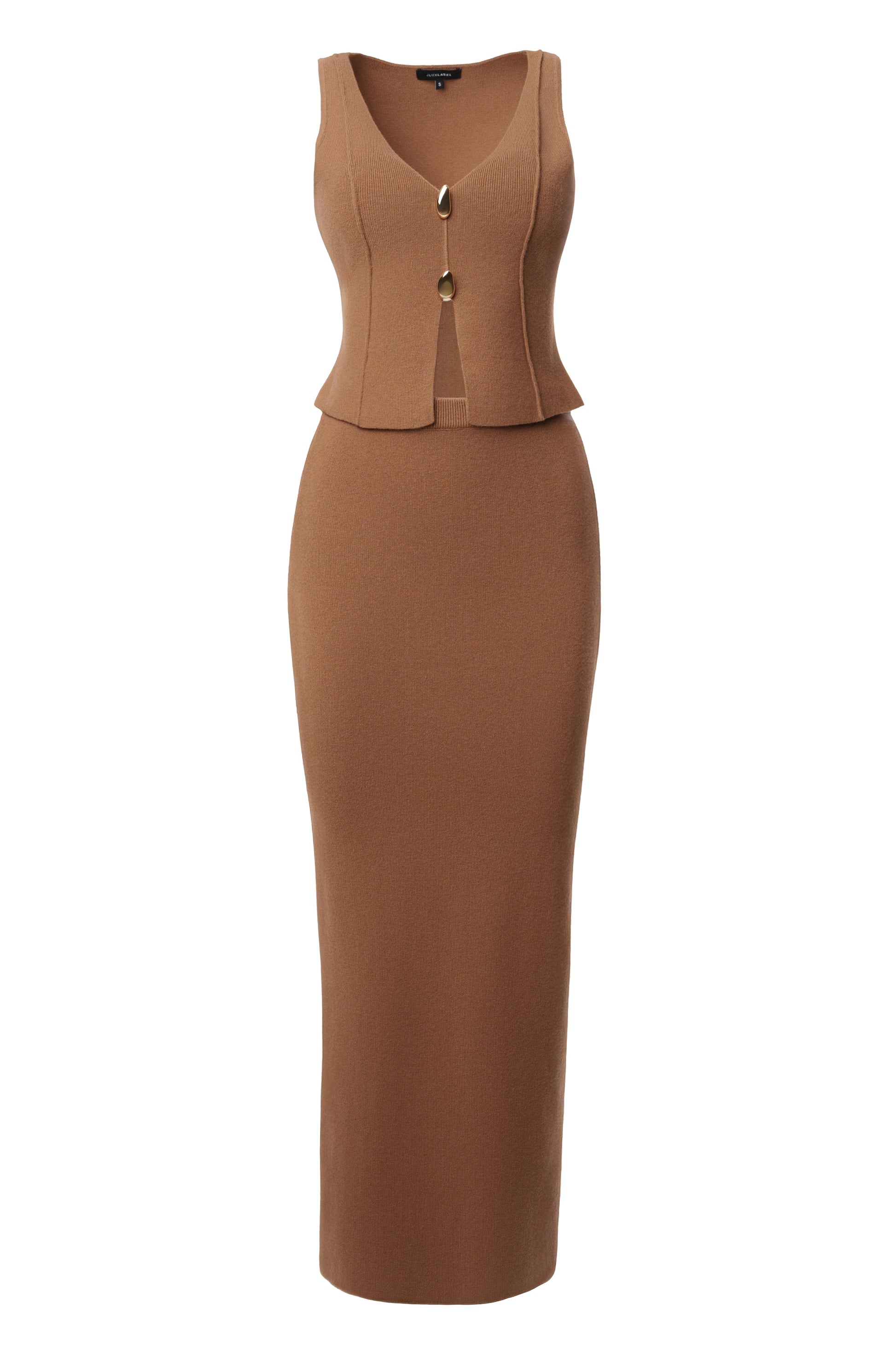 Tan Soft Sands Knit Skirt Set JLUXLABEL