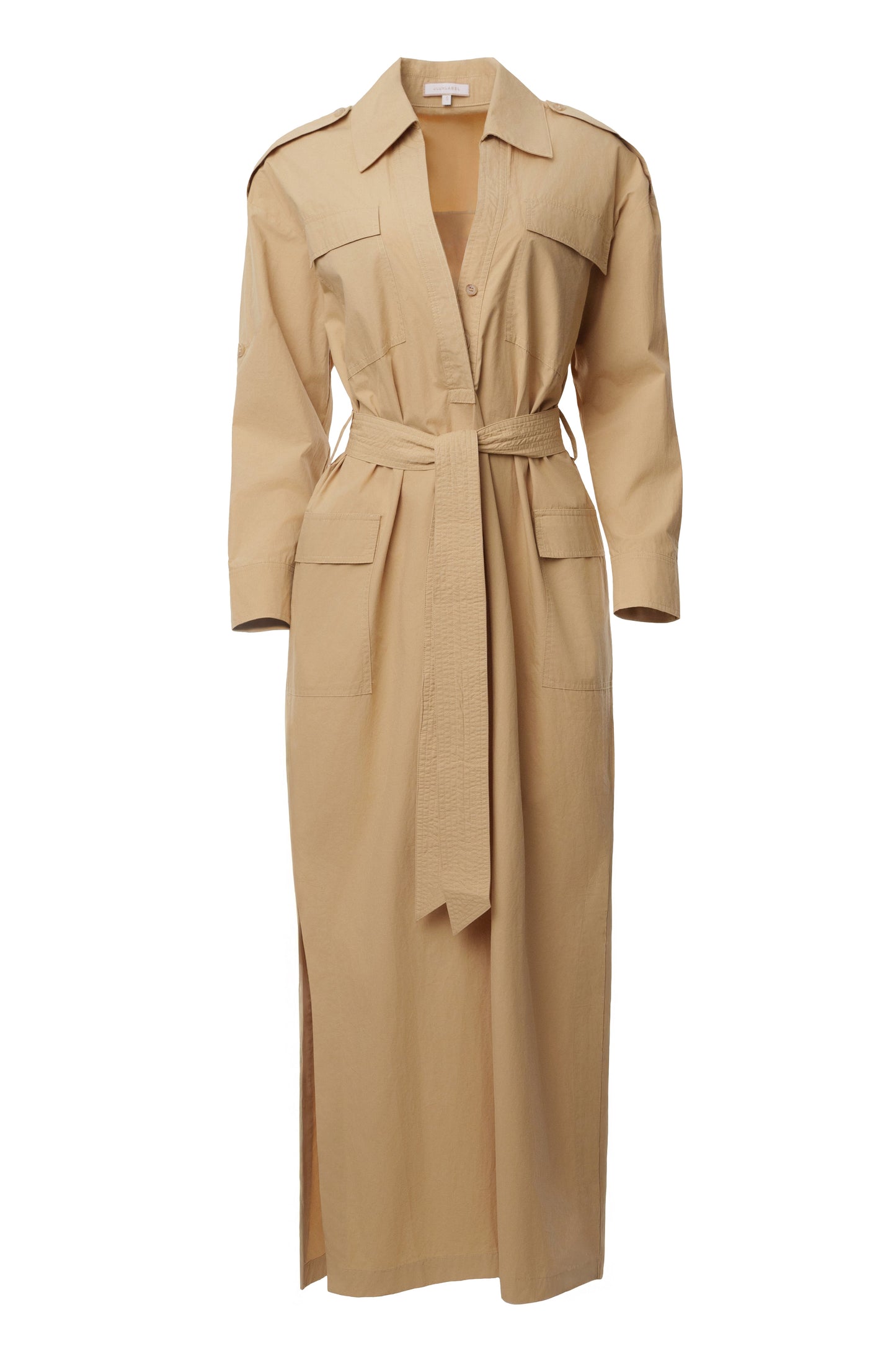Khaki Harbor Shore Belted Maxi Dress JLUXLABEL