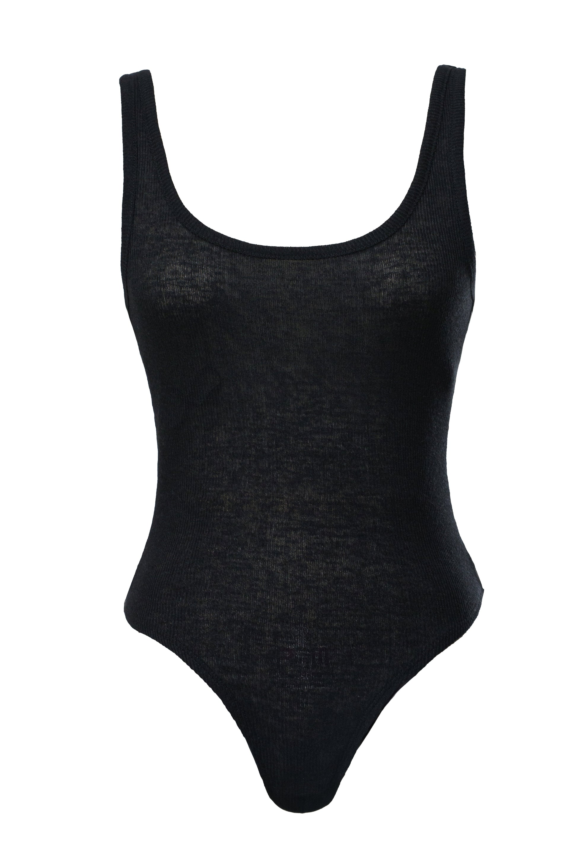 Black The Basis Knit Bodysuit JLUXLABEL