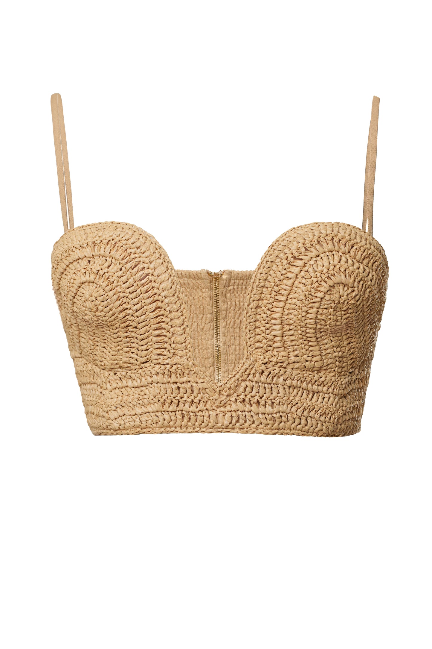PRE-ORDER Beige Sail Away Texture Bustier NEWFASHIONEDGE