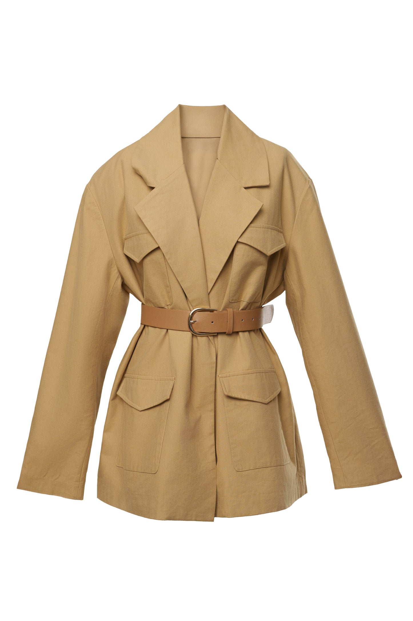 Tan Precision Woven Blazer JLUXLABEL