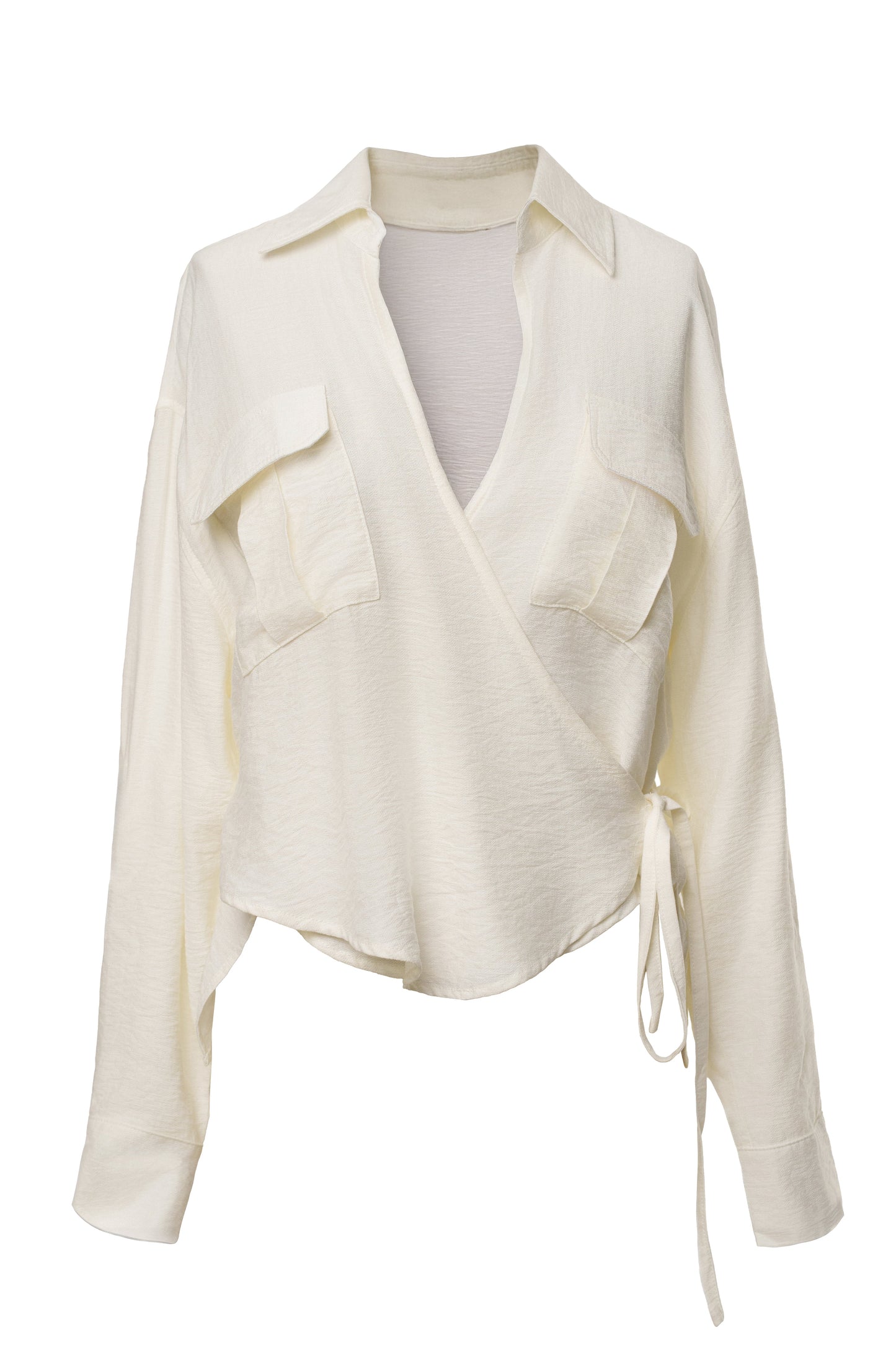 Ivory Drift Collared Cargo Top JLUXLABEL