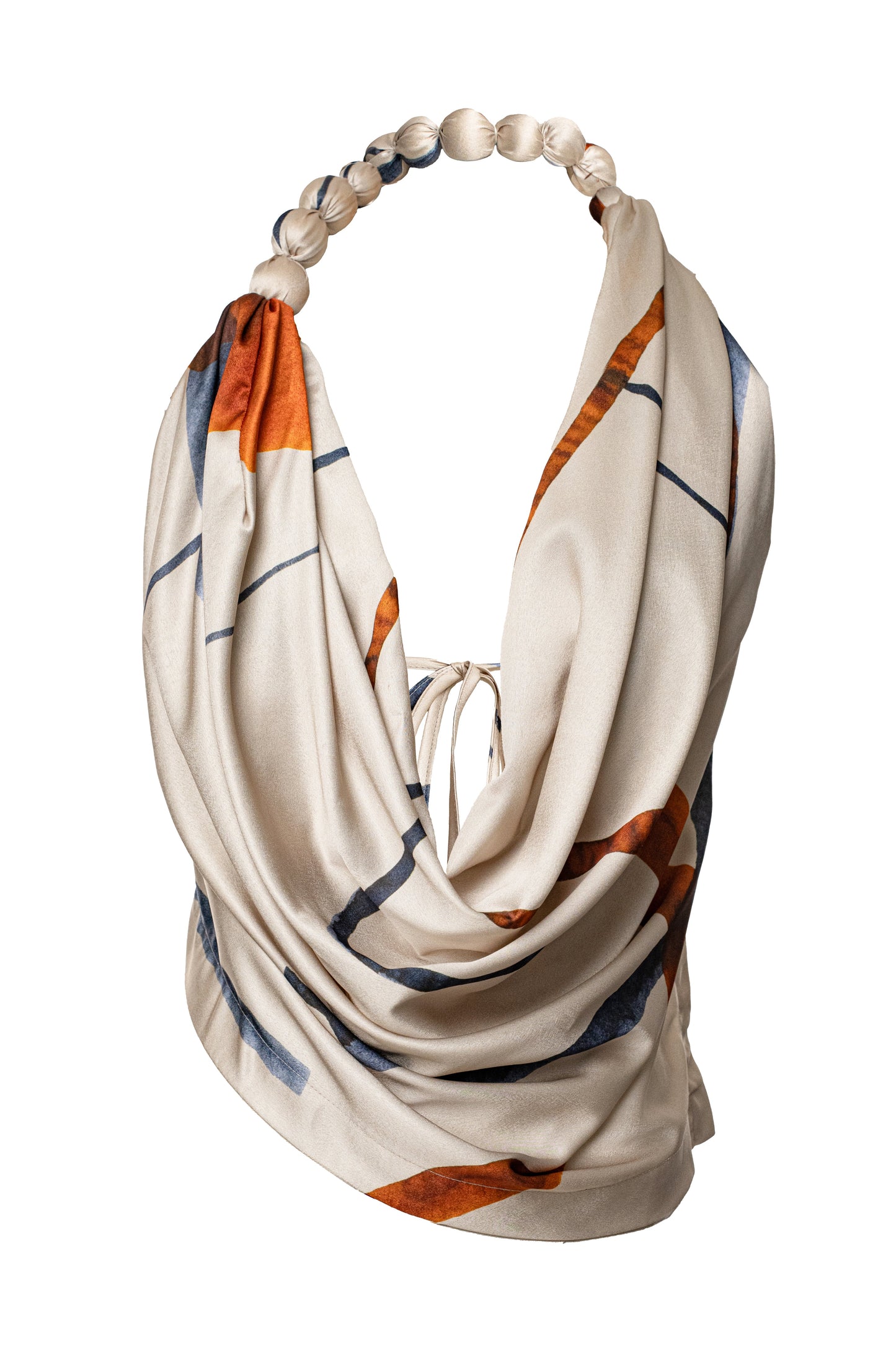 Ivory Tropic Dawn Satin Top JLUXLABEL