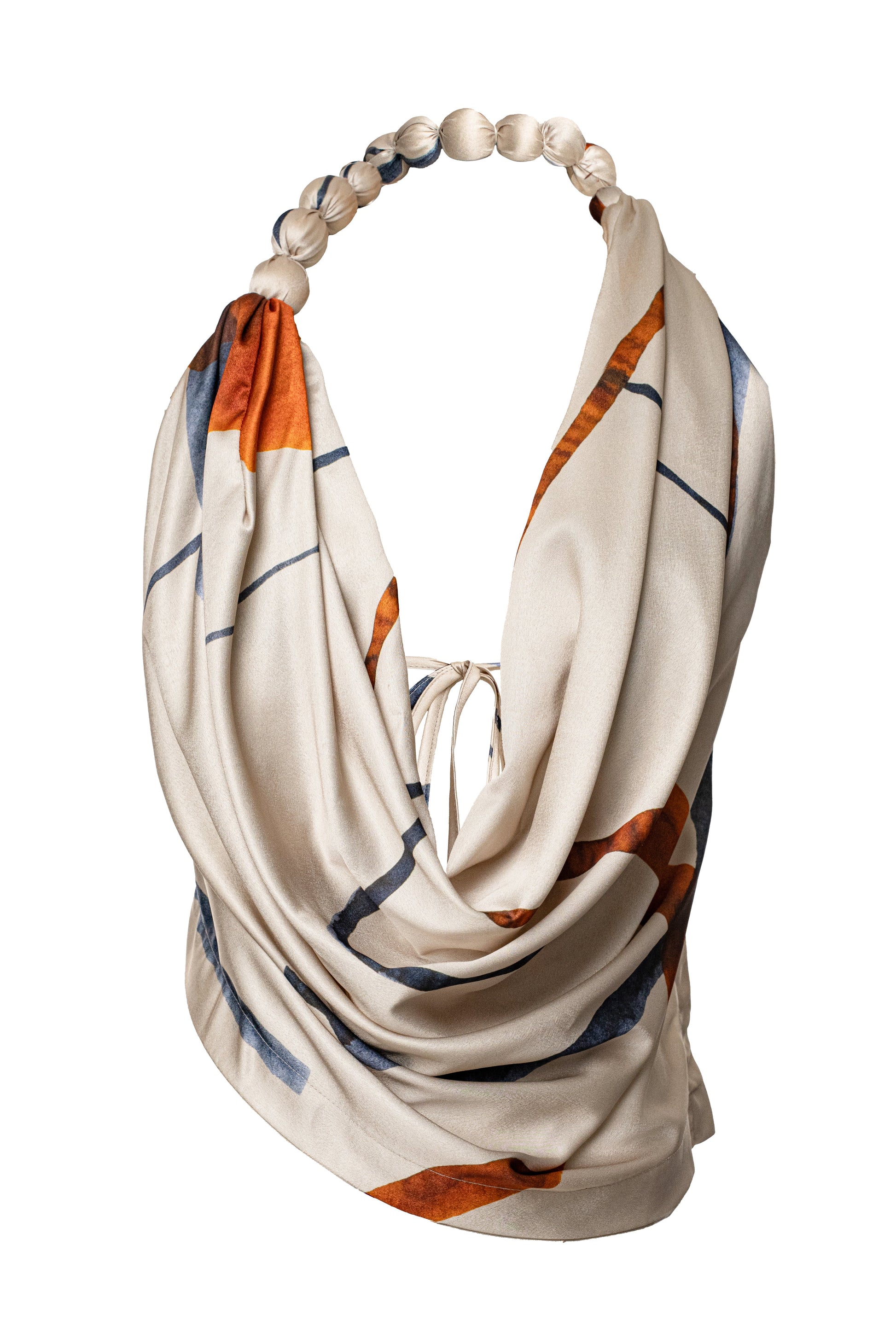 Ivory Tropic Dawn Satin Top JLUXLABEL