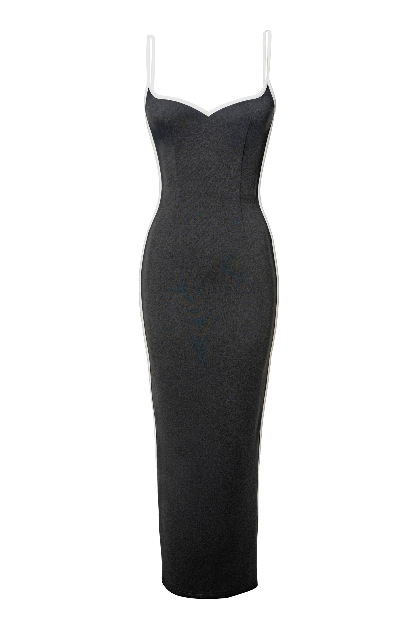Black Jordin Contrast Midi Dress JLUXLABEL