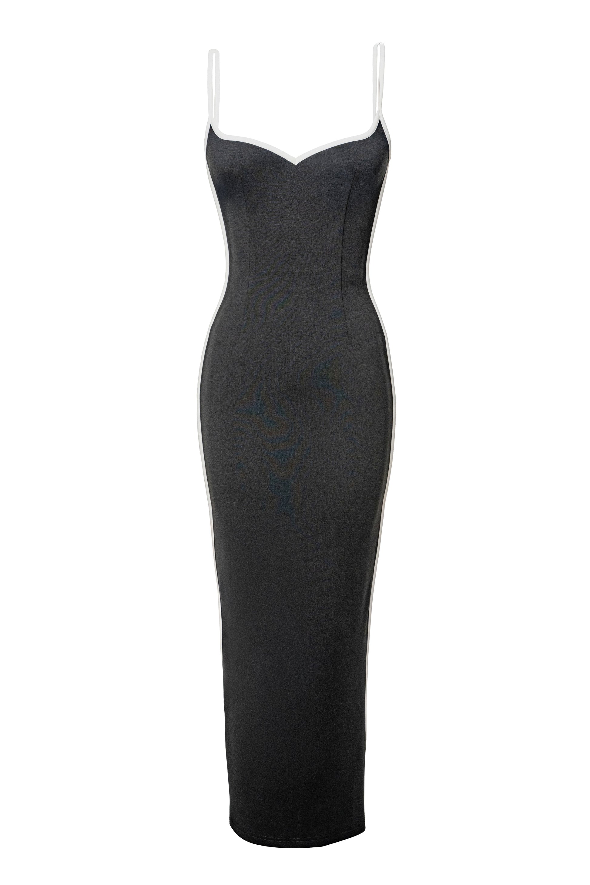 Black Jordin Contrast Midi Dress JLUXLABEL