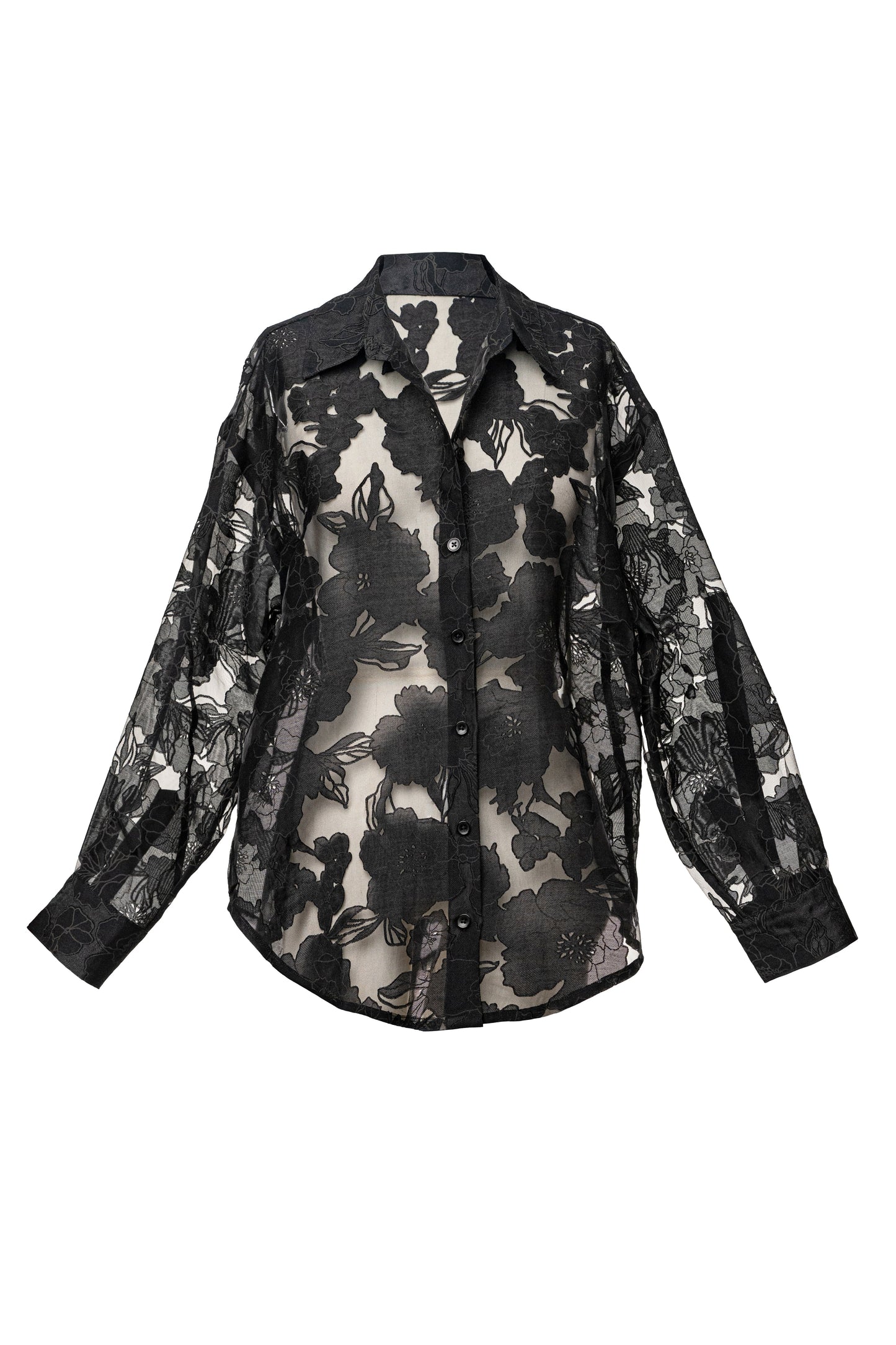 PRE-ORDER Black Organza Floral Blouse