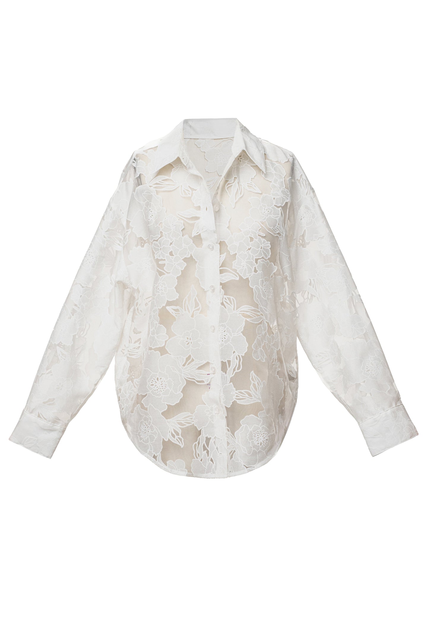 Ivory Organza Floral Blouse