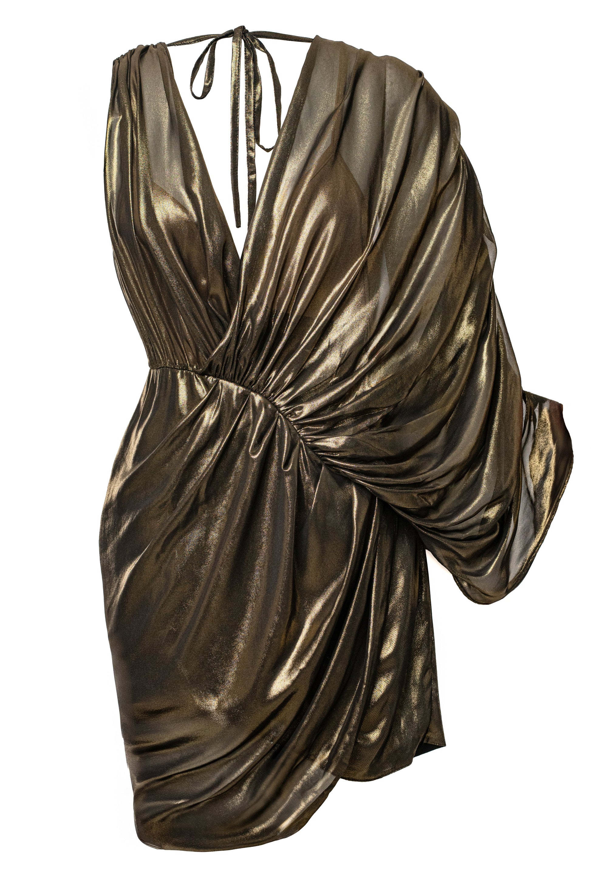 Gold Gleaming Metallic Mini Dress NEWFASHIONEDGE