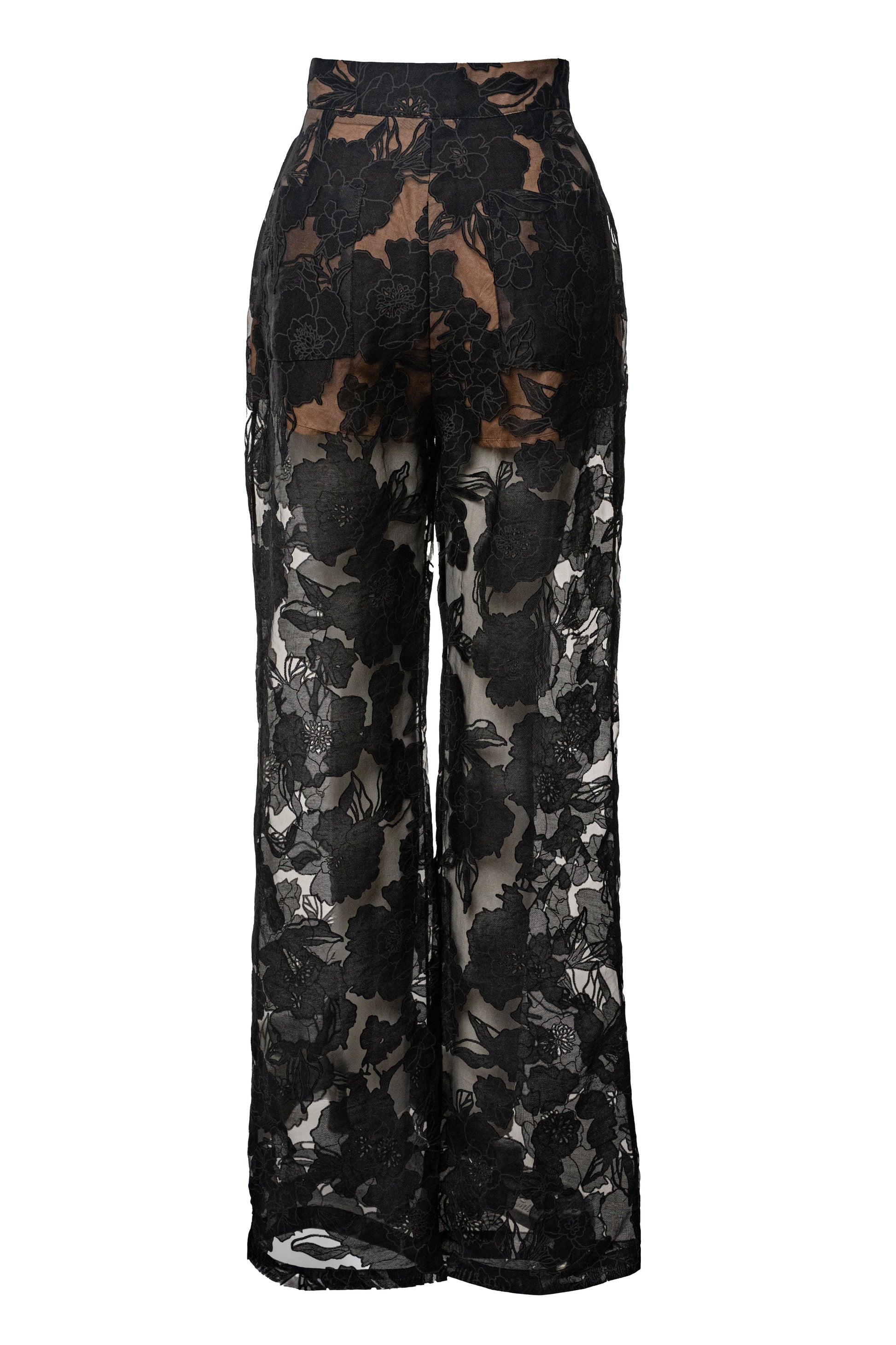 PRE-ORDER Black Organza Floral Pant NEWFASHIONEDGE