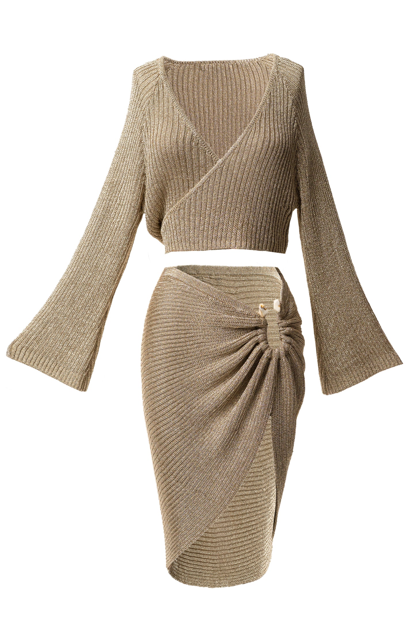 Gold Luminous Metallic Tie top JLUXLABEL