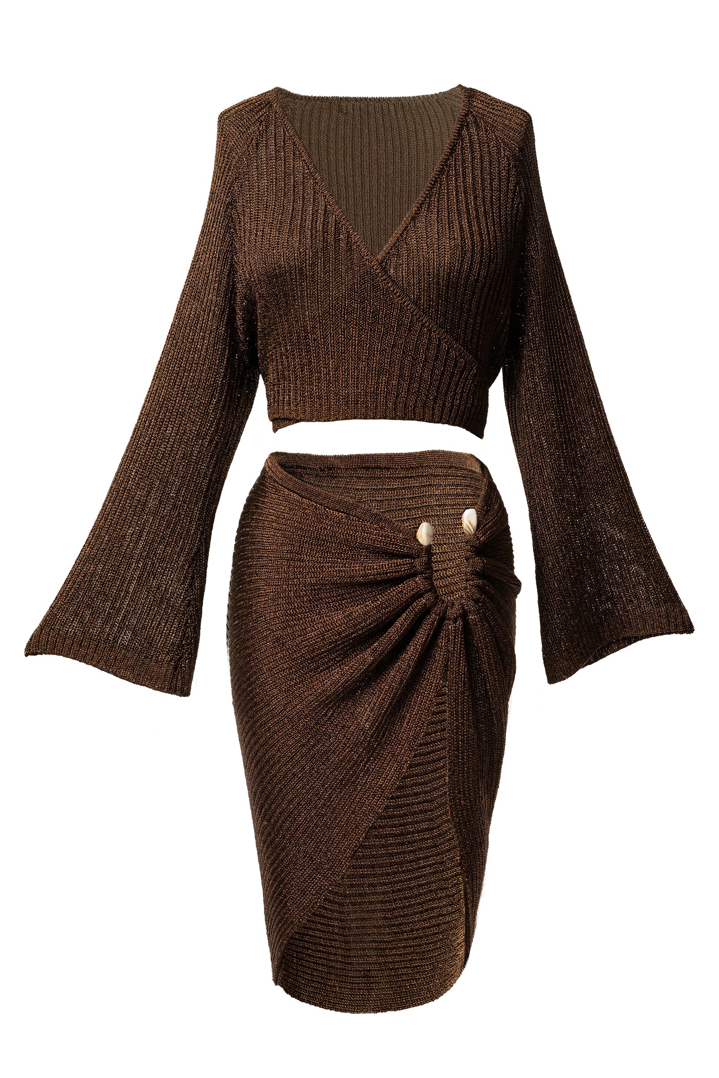 Bronze Luminous Metallic Skirt JLUXLABEL