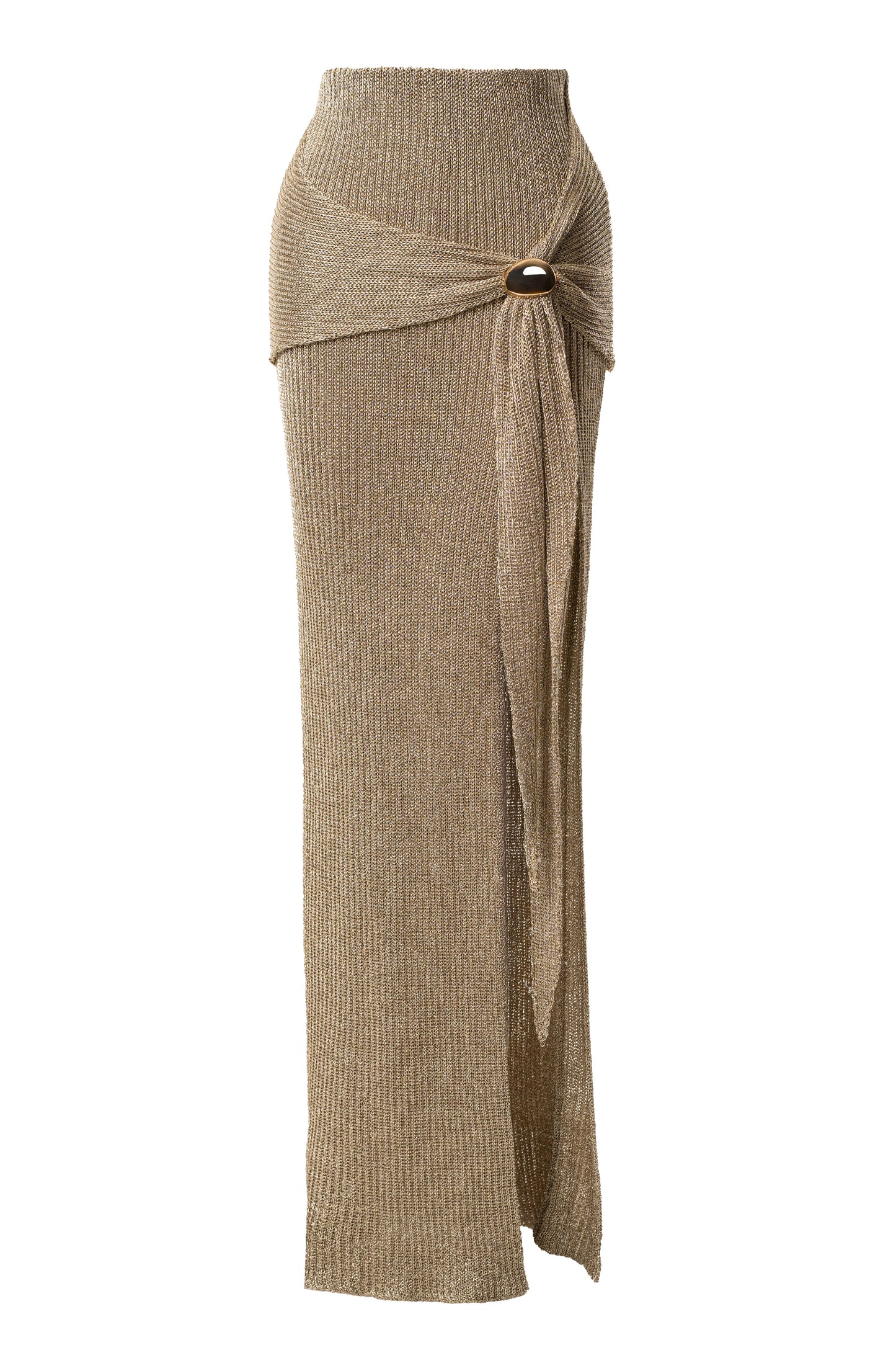 PRE-ORDER Gold Hazel Metallic Wrap Skirt NEWFASHIONEDGE