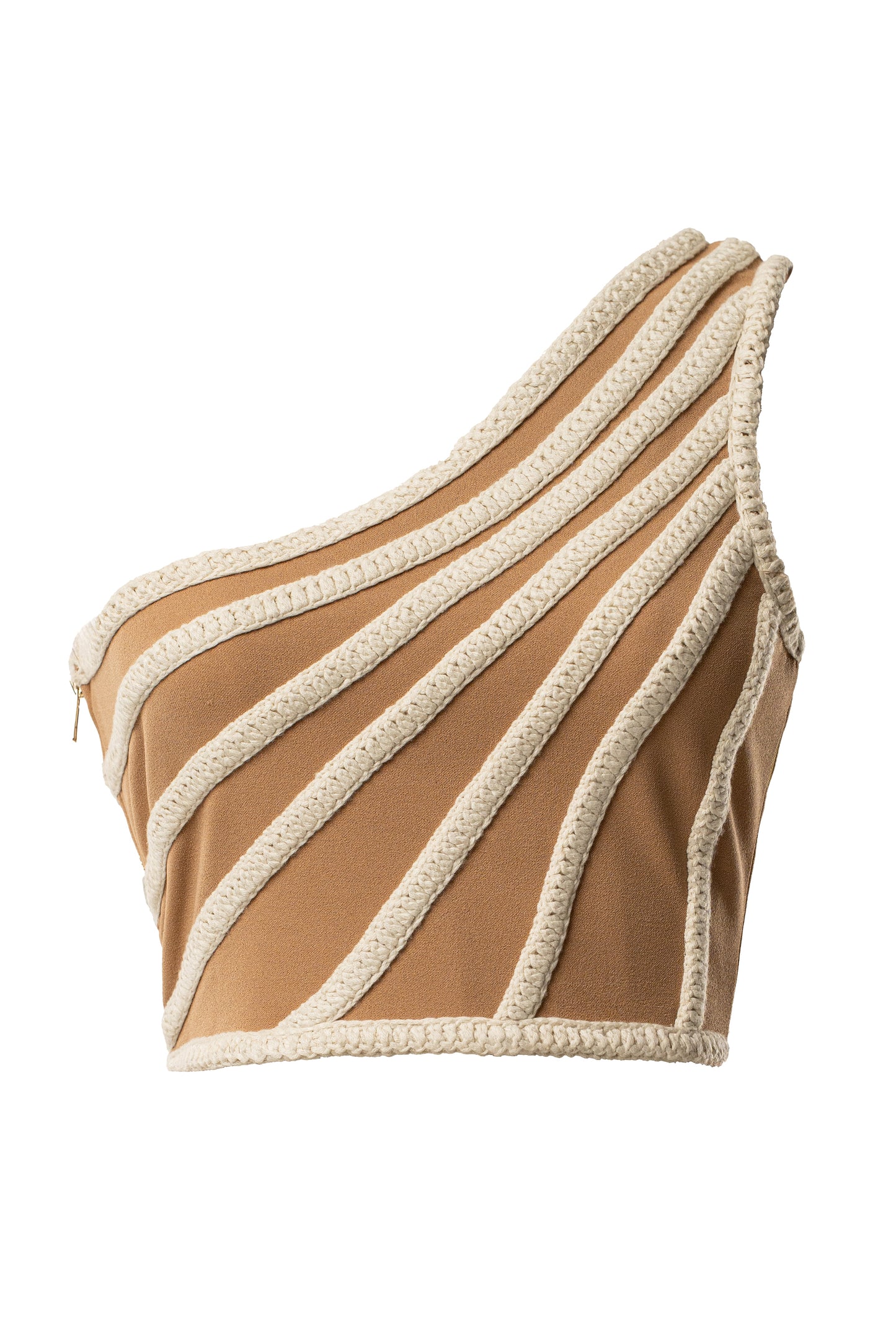 Ivory Braided One Shoulder Top JLUXLABEL