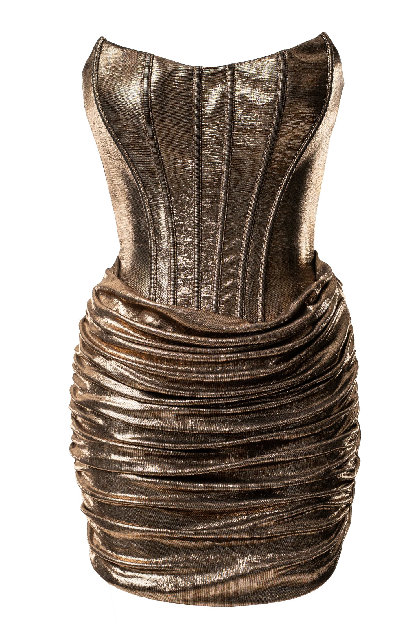 Bronze Corset Mini Dress JLUXLABEL