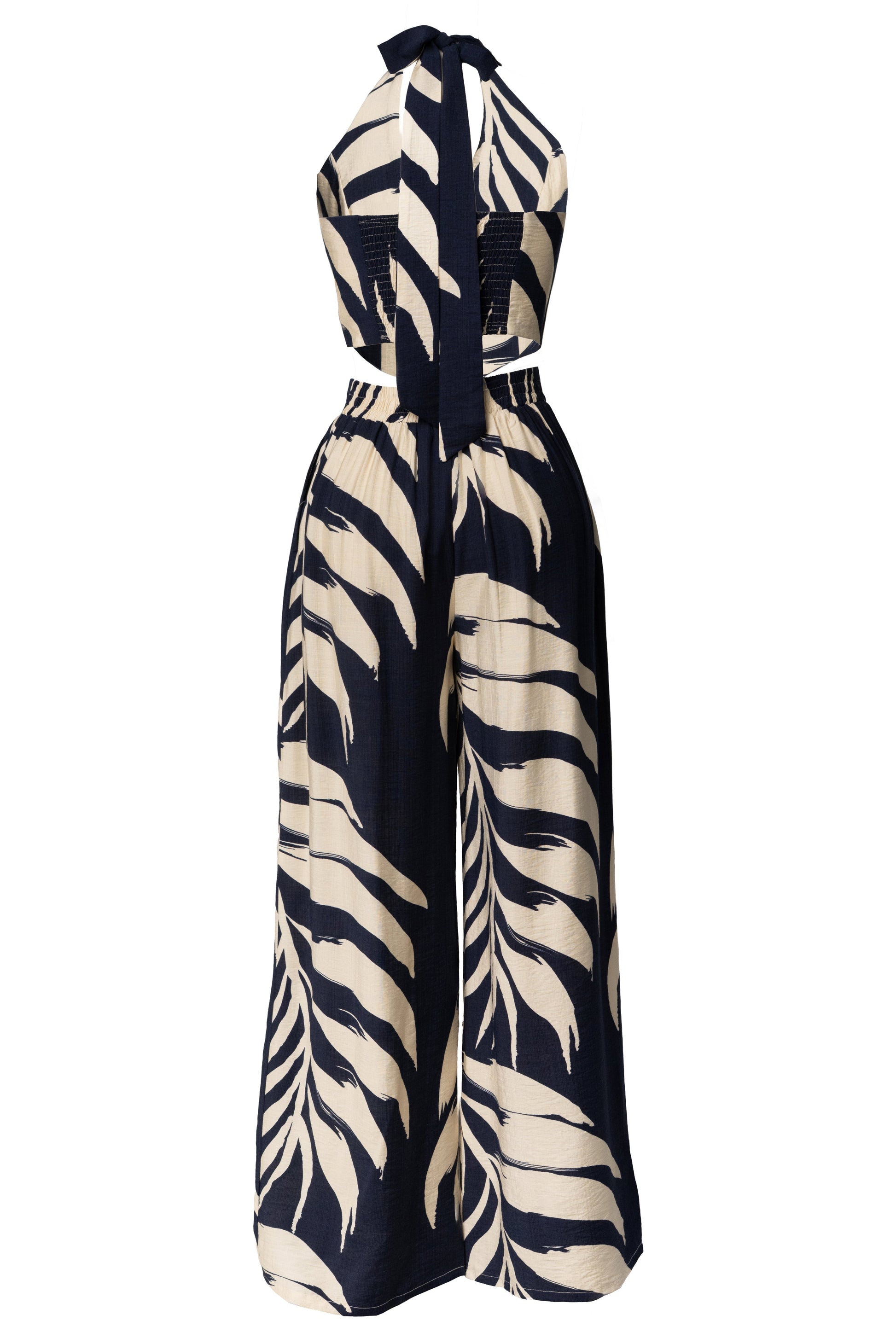 Navy Palm Print Tropical Daze Pant Set JLUXLABEL