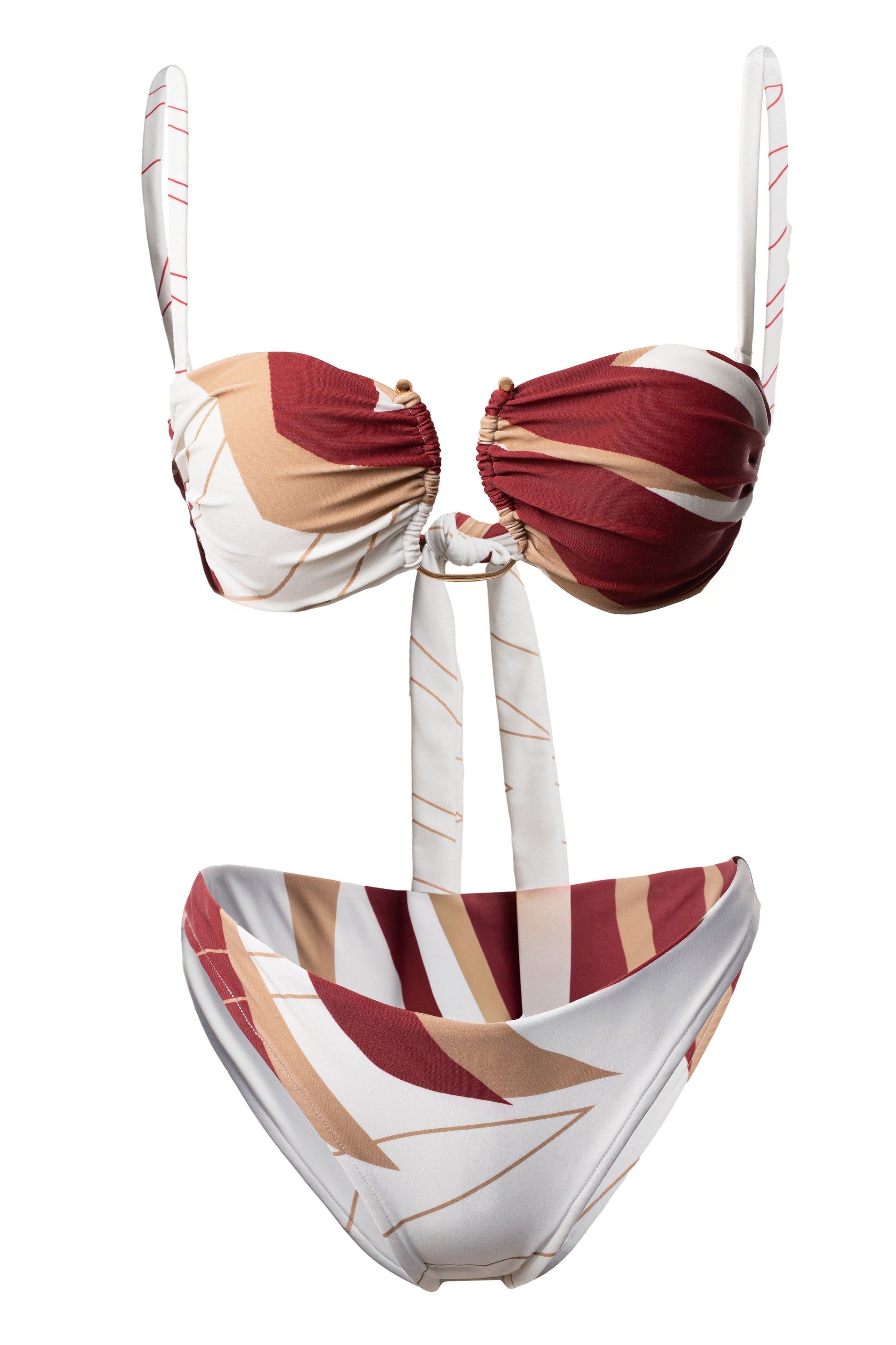 Ivory Palm Print Tropical Tide Bikini Set JLUXLABEL