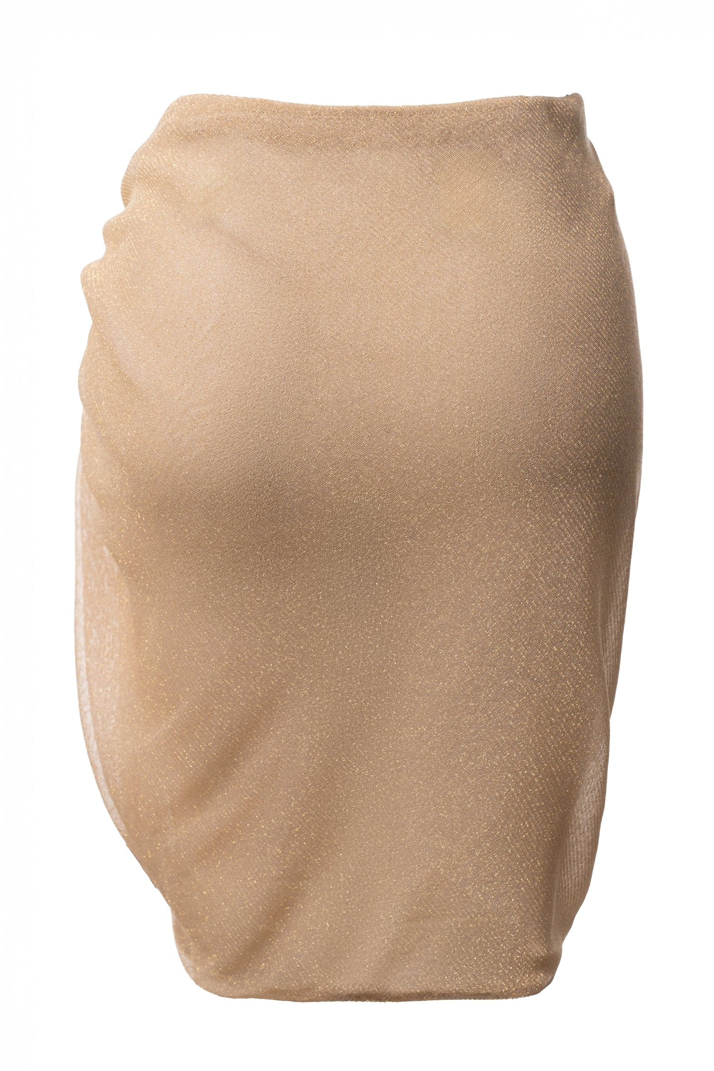 Tan Dreamscape Lurex Knit Mini Skirt JLUXLABEL