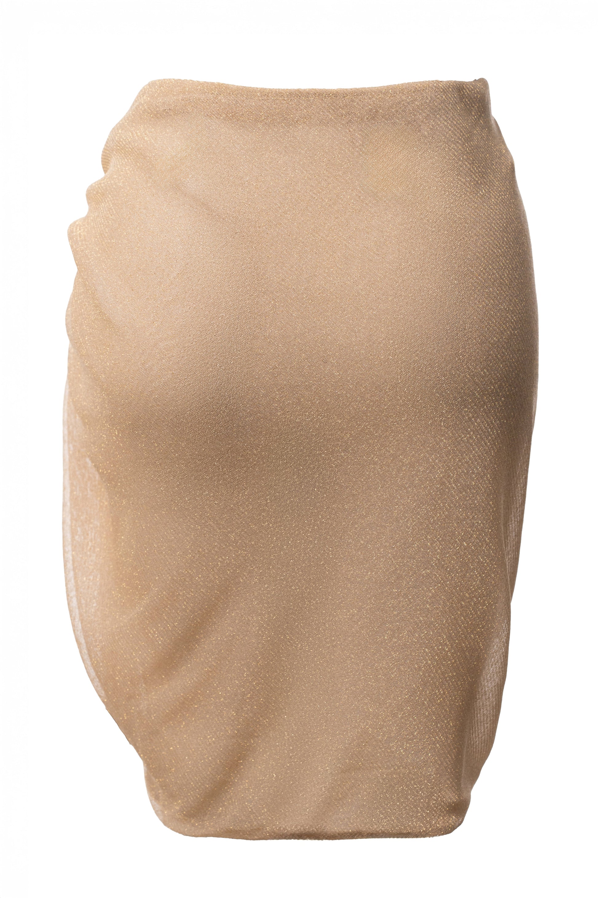 Tan Dreamscape Lurex Knit Mini Skirt JLUXLABEL