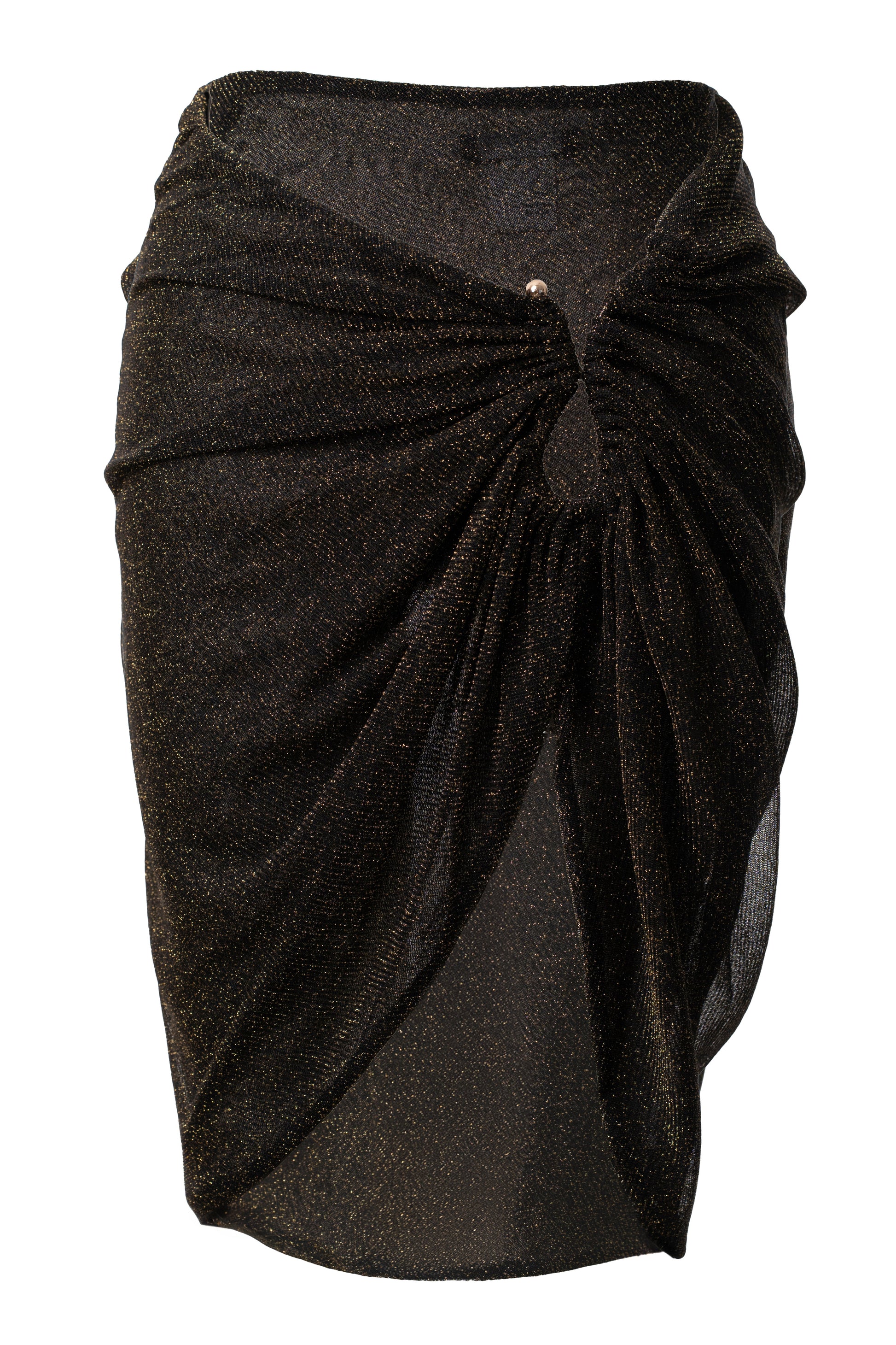 Black Dreamscape Lurex Knit Mini Skirt JLUXLABEL