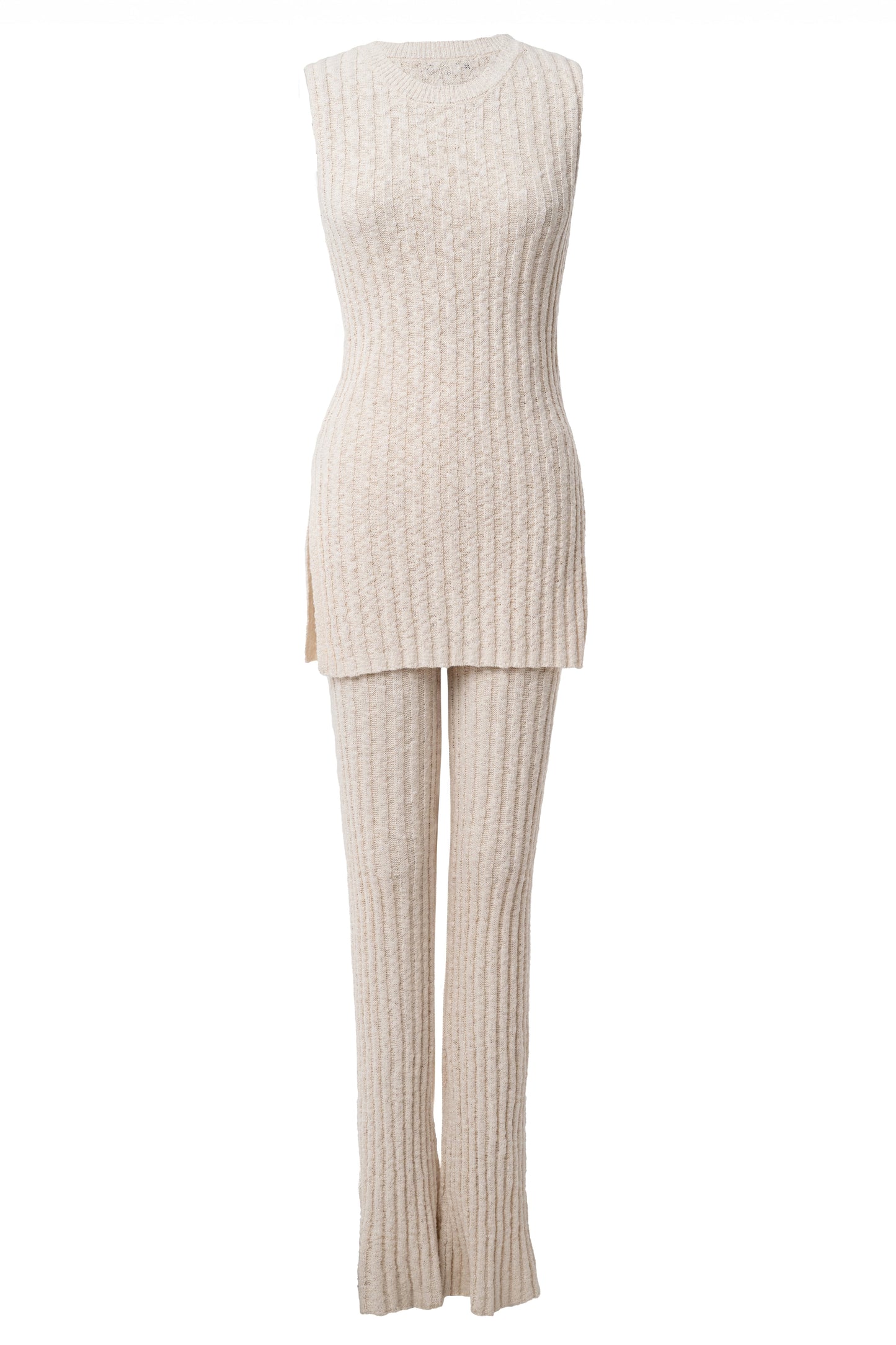 Ivory Lanah Knit Flare Pants JLUXLABEL