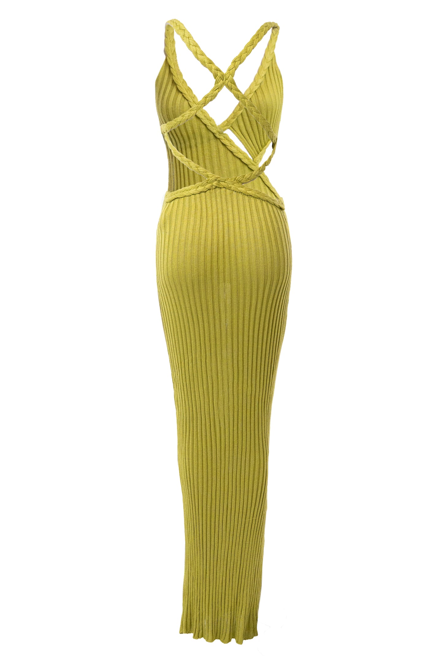 Lime Drift And Dream Braided Maxi Dress JLUXLABEL