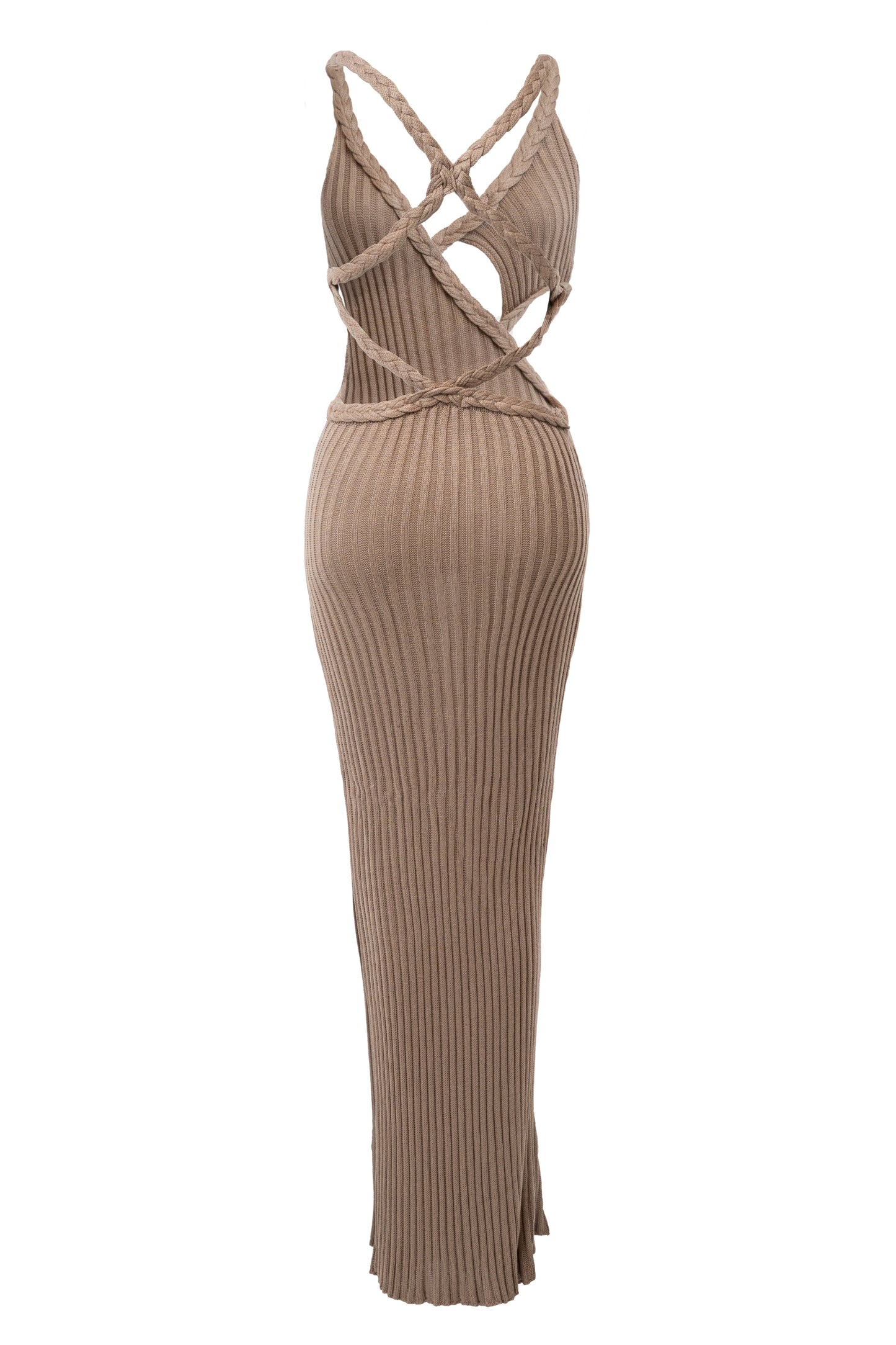 Mocha Drift And Dream Braided Maxi Dress JLUXLABEL