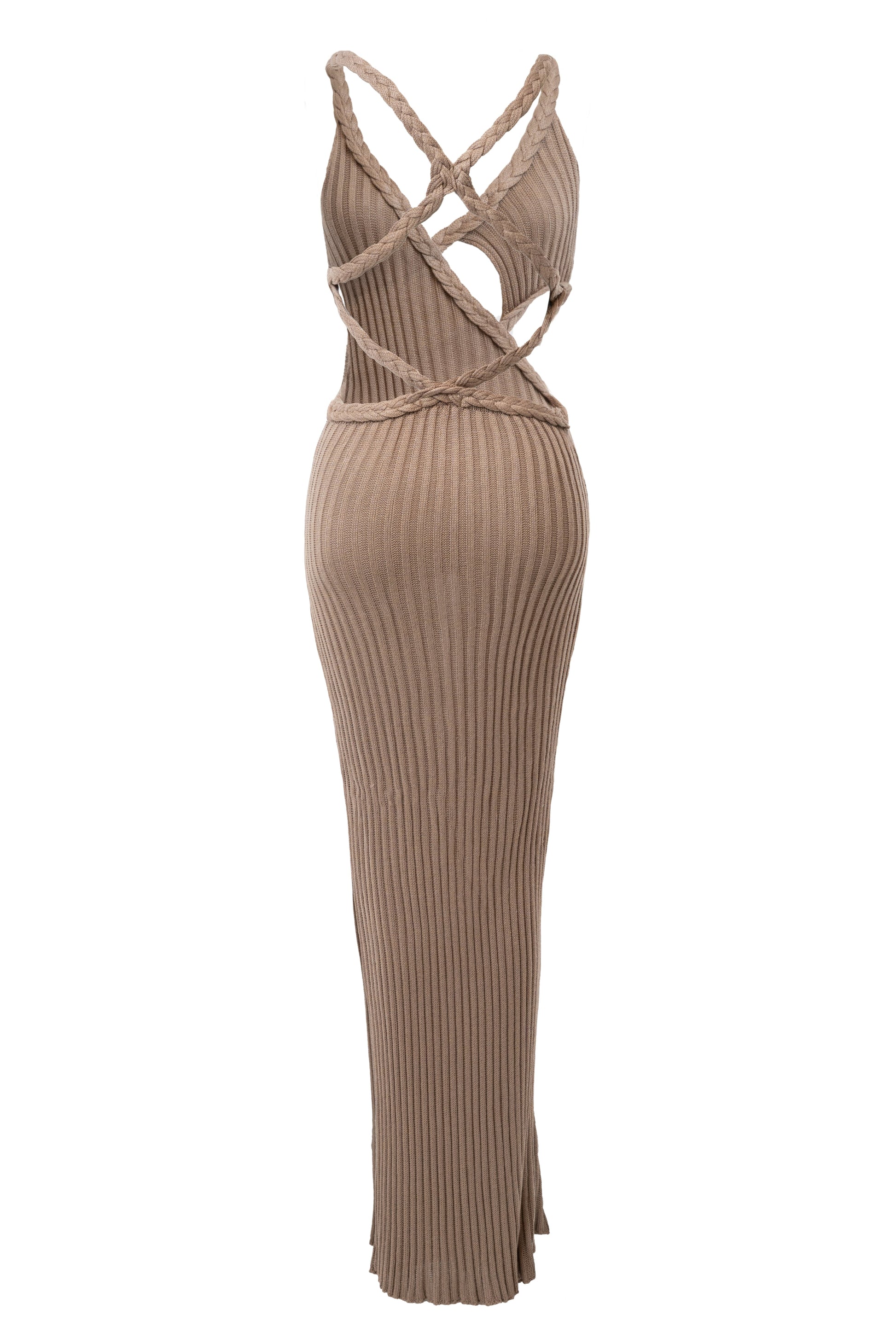 Mocha Drift And Dream Braided Maxi Dress JLUXLABEL