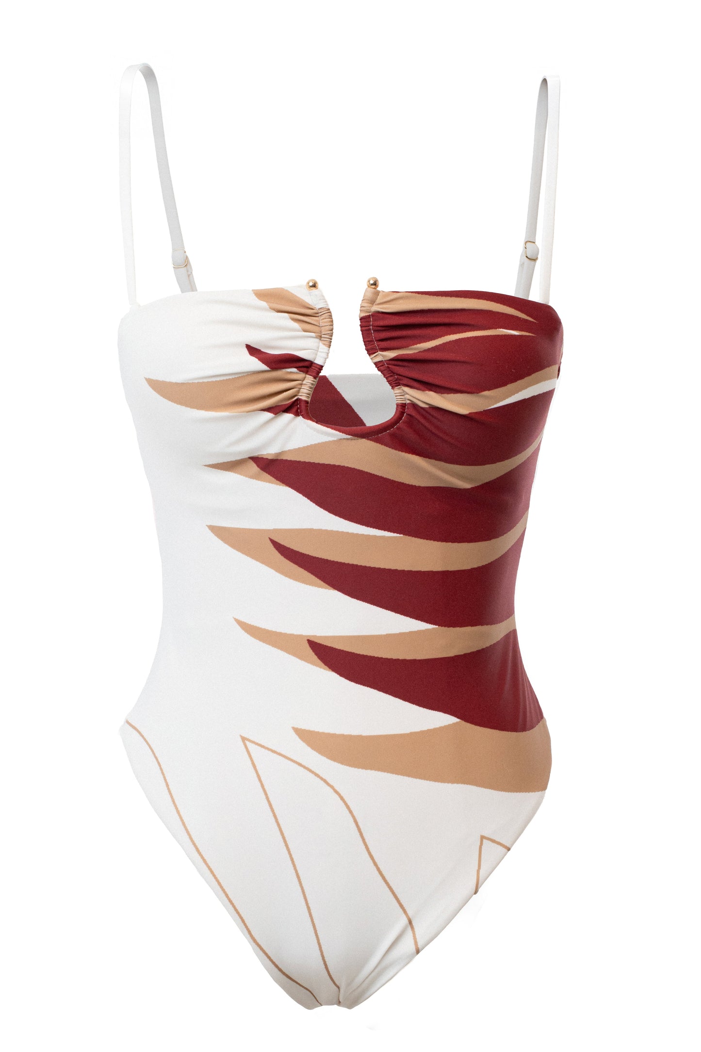 Ivory Palm Print Essence Swimsuit JLUXLABEL