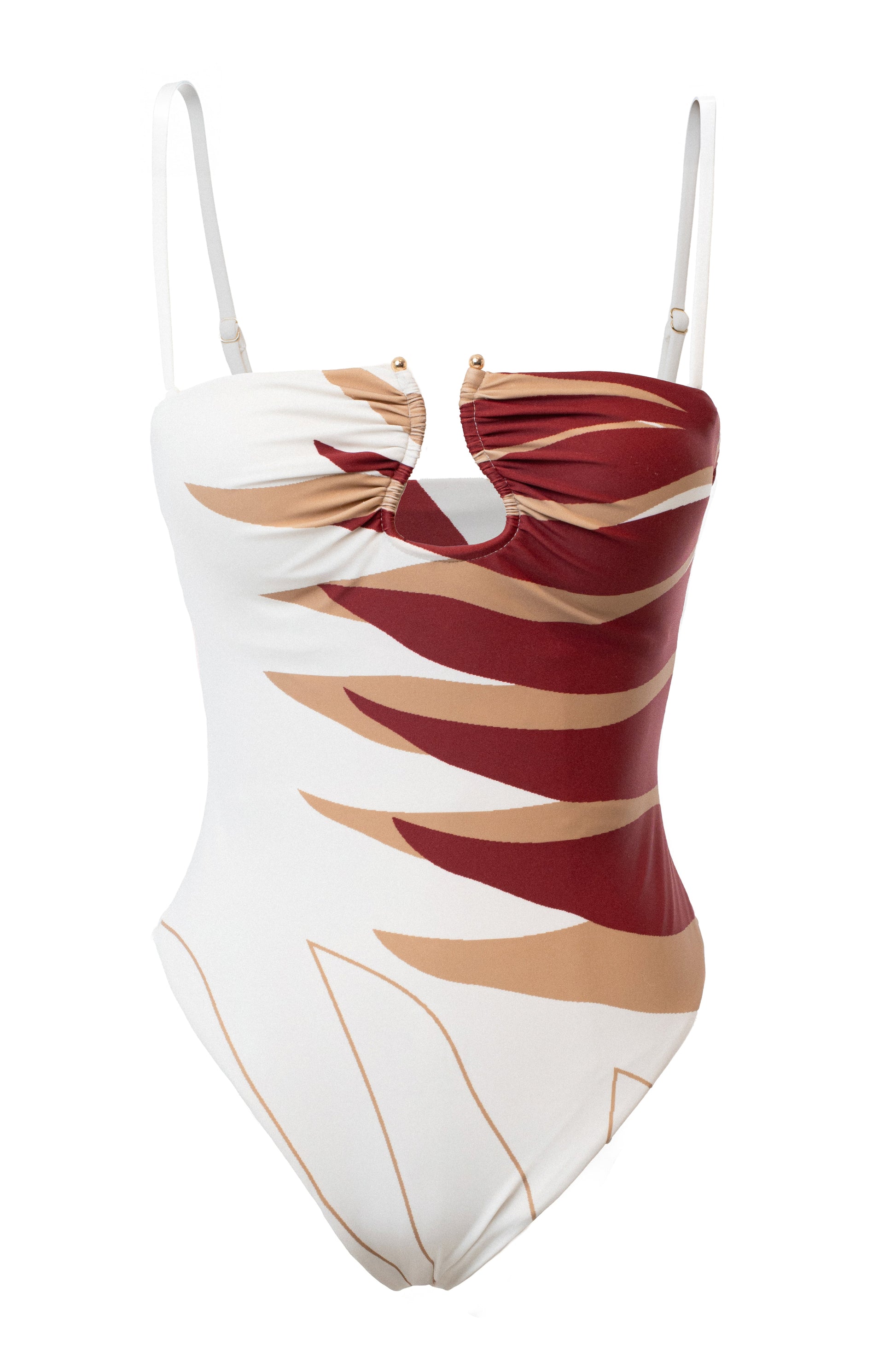 Ivory Palm Print Essence Swimsuit JLUXLABEL